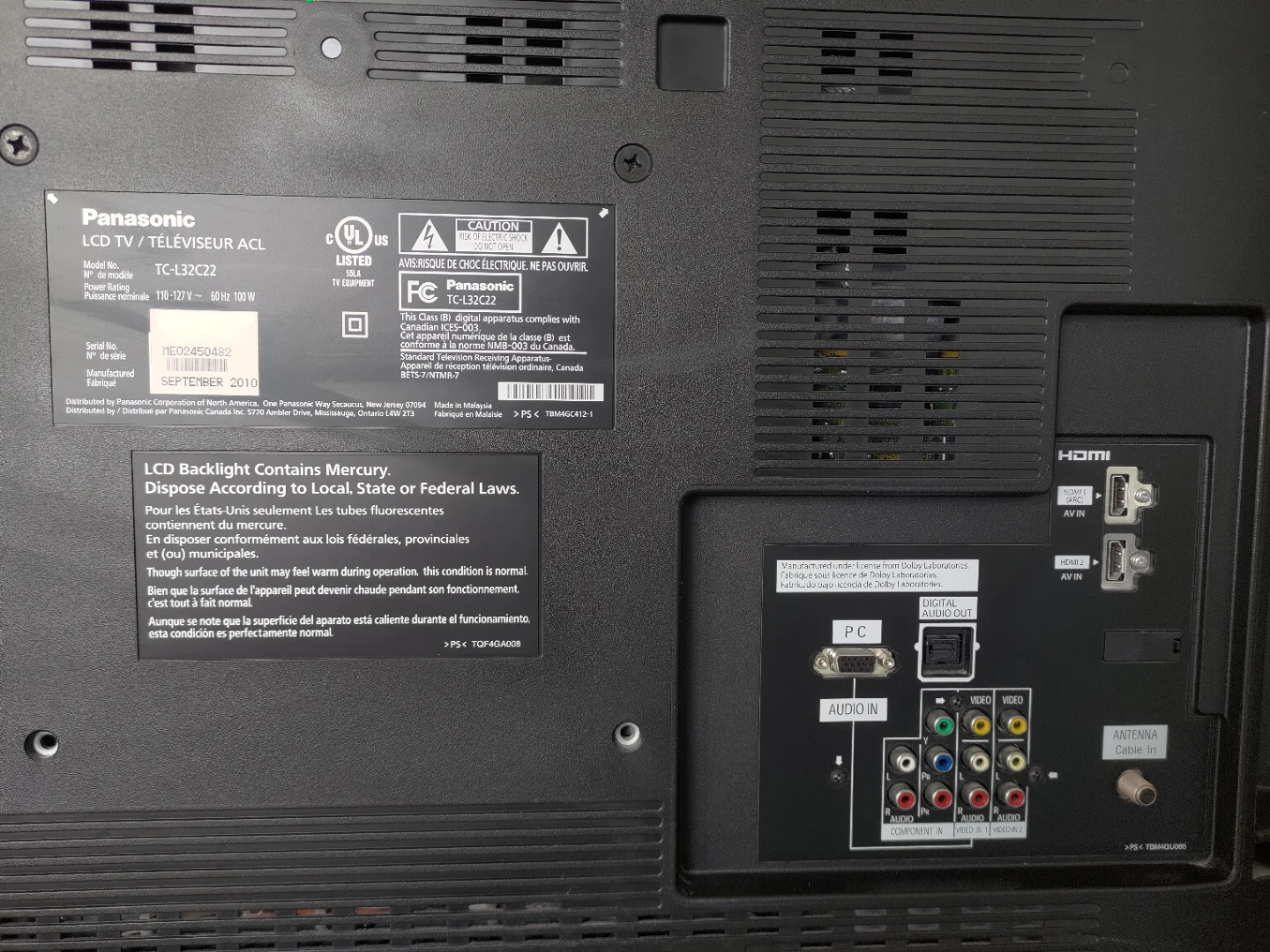 Panasonic TC-L32C22 LCD TV - photo 4