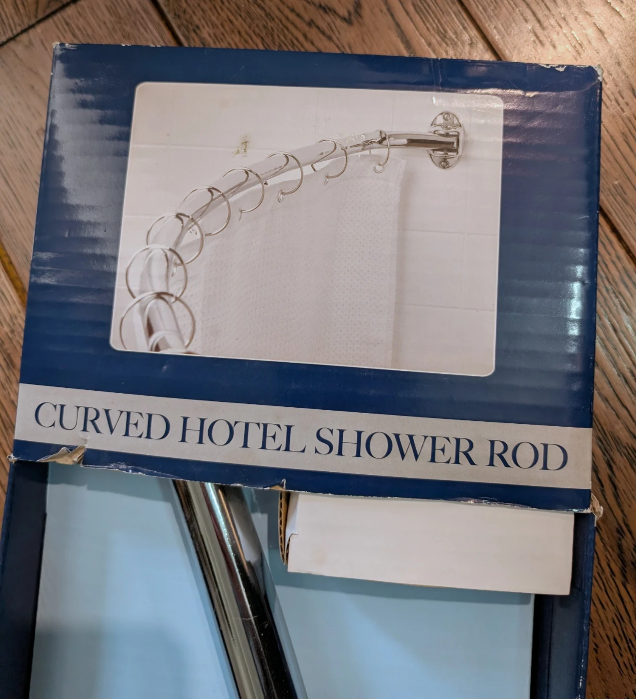 New in box! Zenith Curved Hotel Shower Rod, Chrome - photo 3