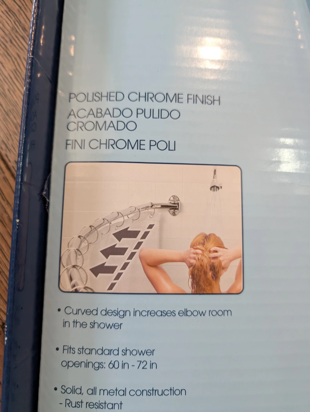 New in box! Zenith Curved Hotel Shower Rod, Chrome - photo 5