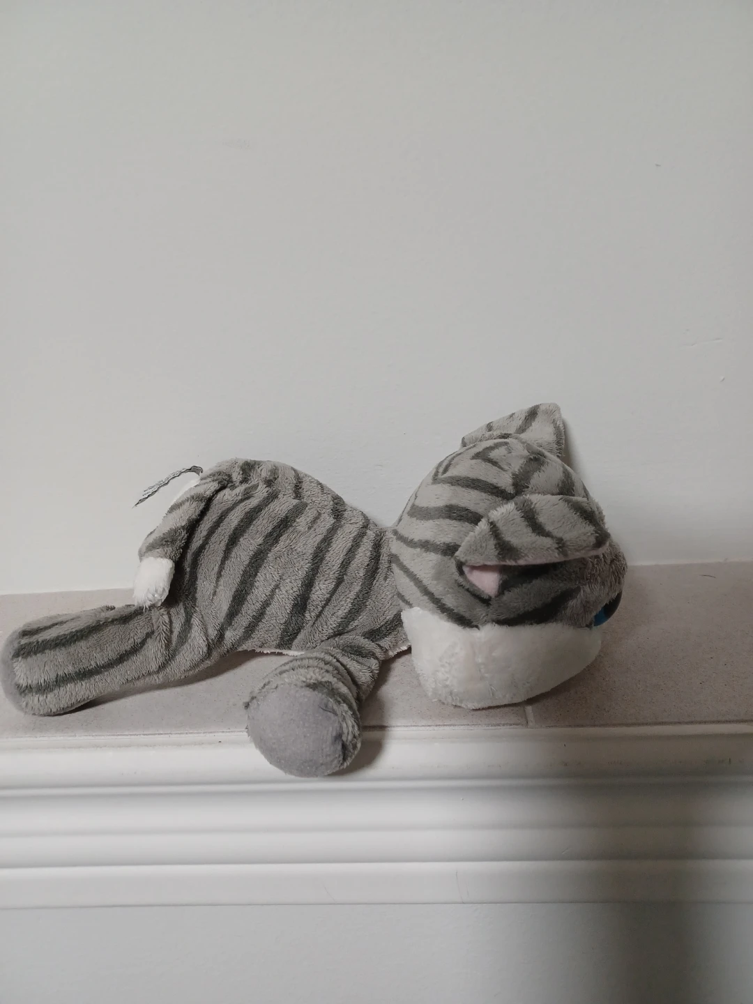 Grey Striped Plush Cat Toy