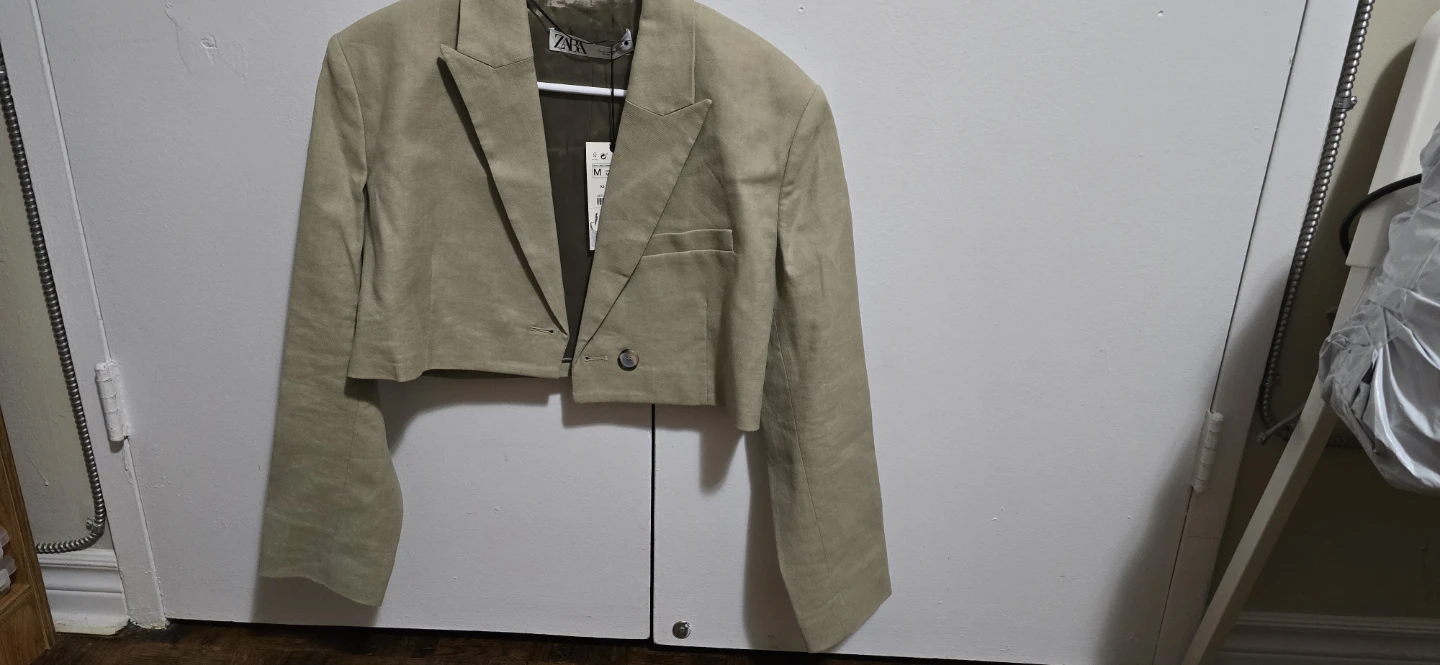 Zara Cropped Blazer Jacket - Size M