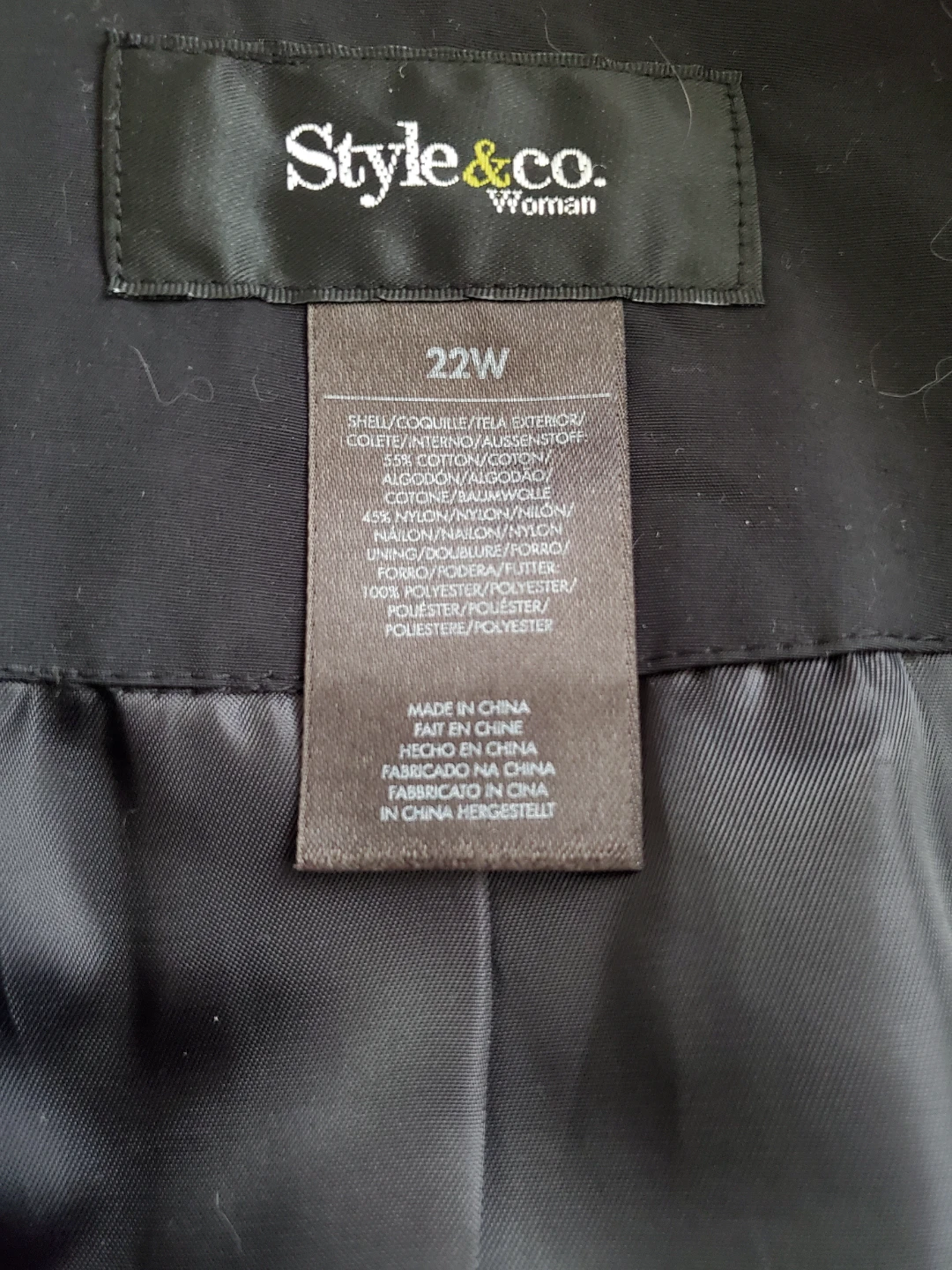 Style & Co. Woman Black Trench Coat Size 22W - photo 2