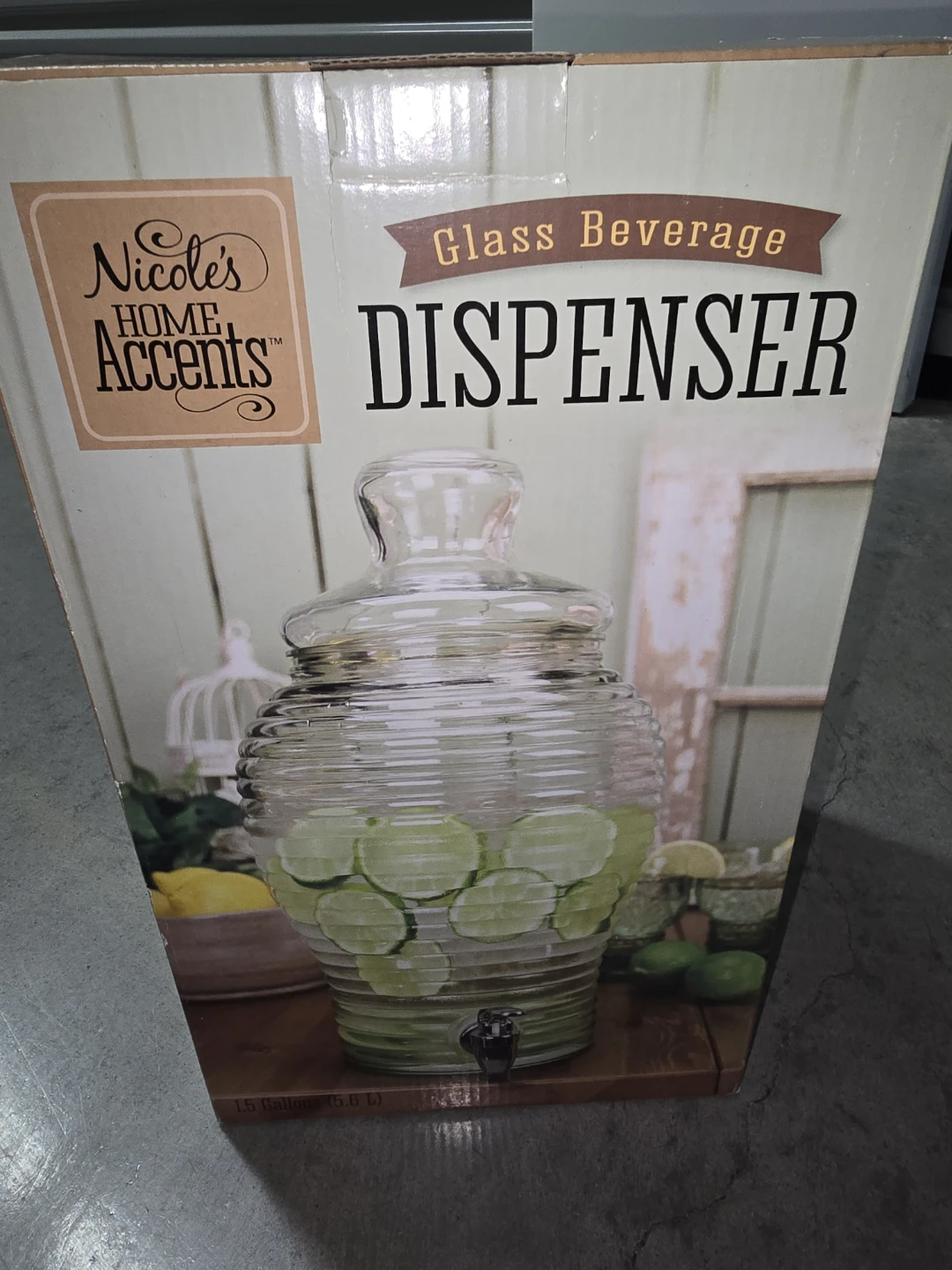 Nicole's Home Accents Glass Beverage Dispenser