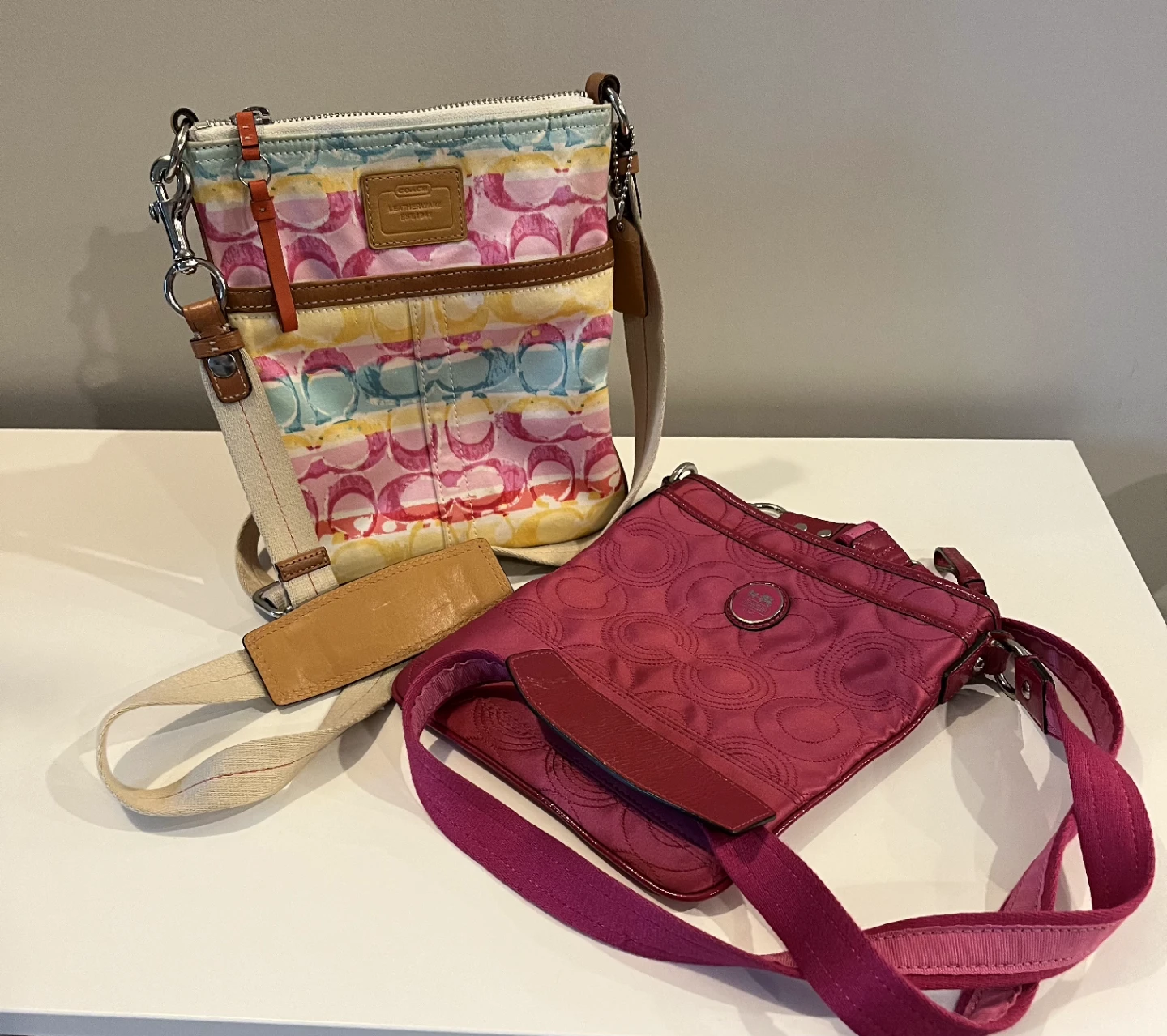 Coach Purses - Pink and Multi-colour Pattern