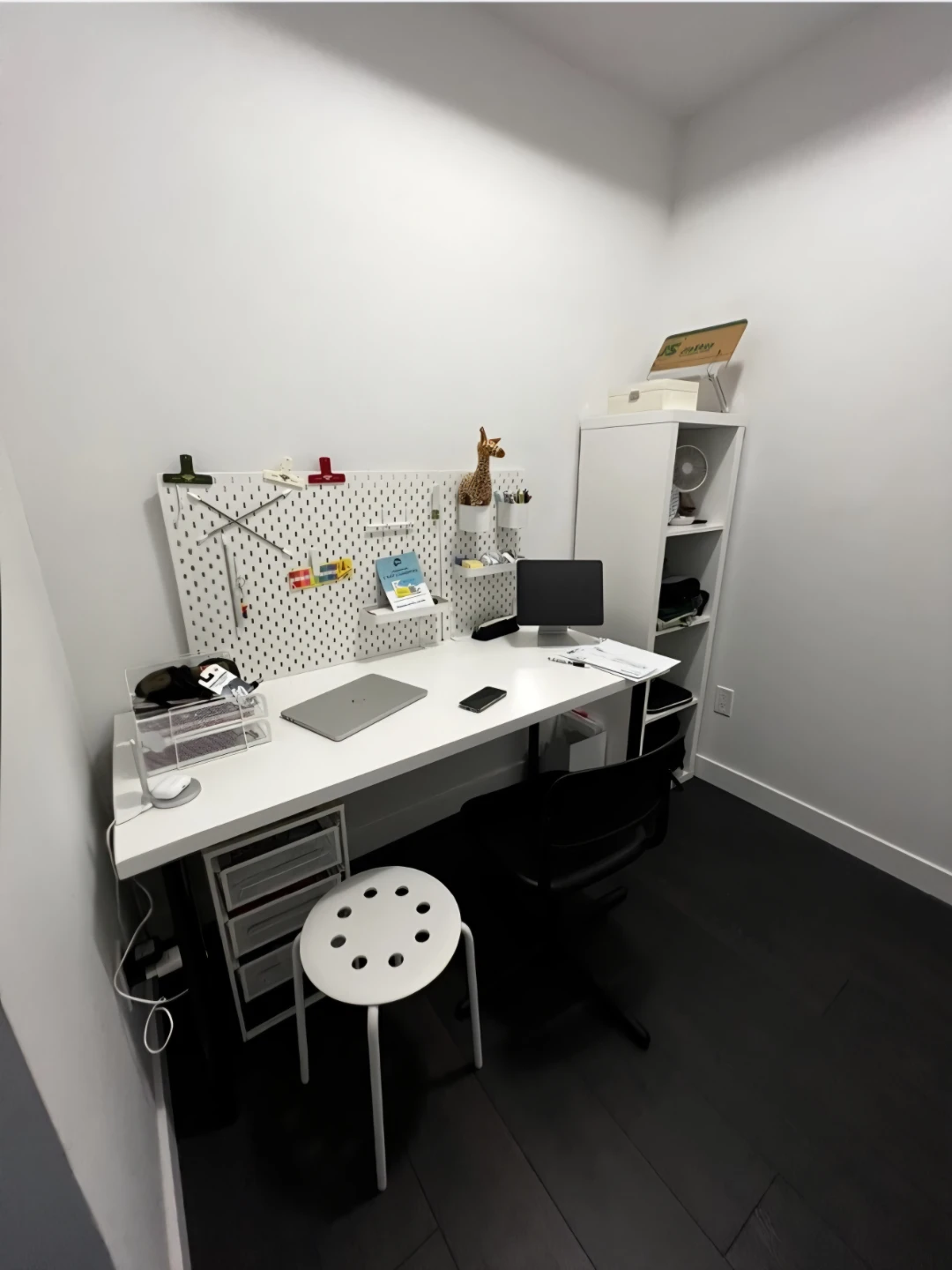 IKEA Desk Workspace Set – Desk, Chair, Pegboard & Storage