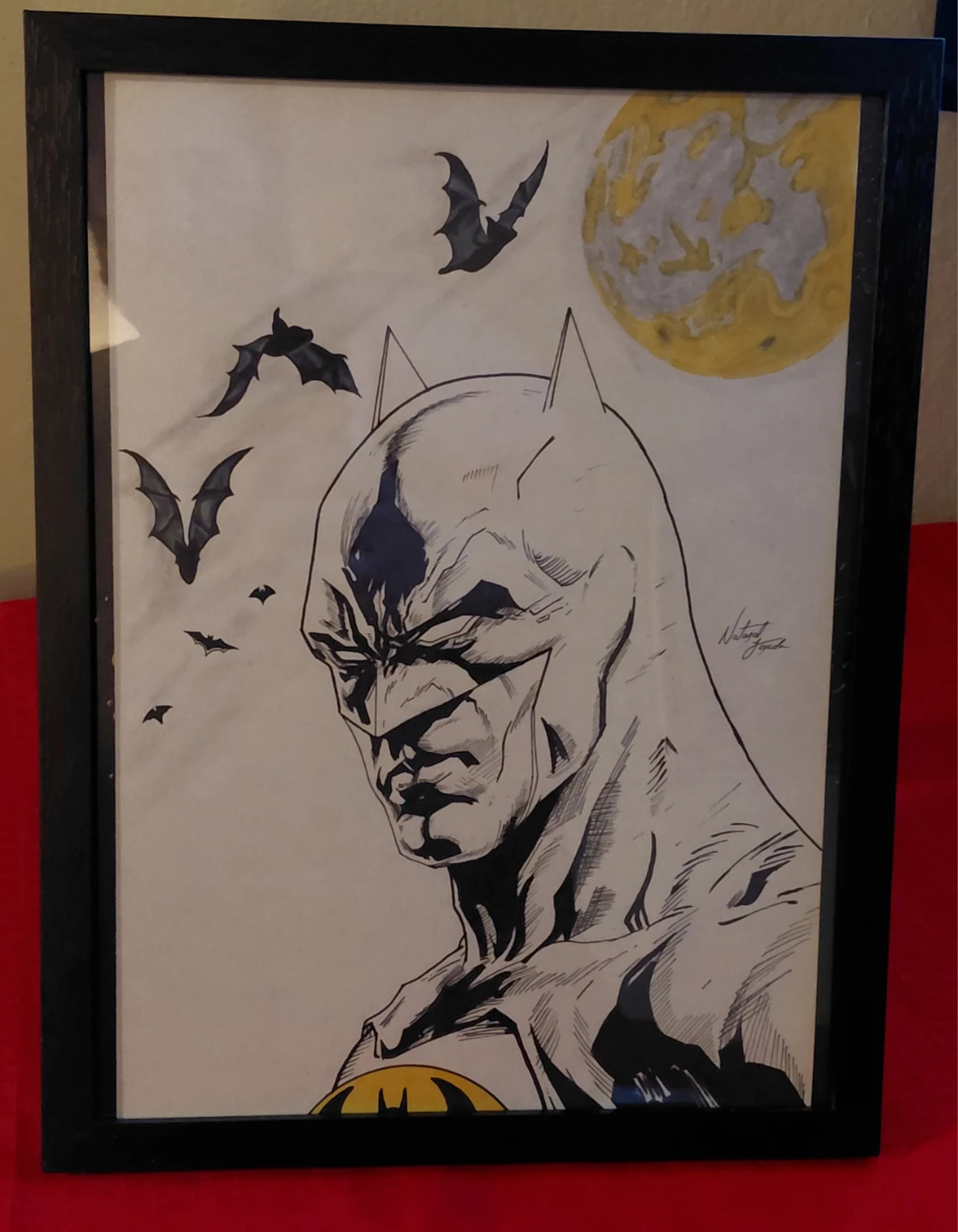 Framed hand-drawn Batman Comic Art - photo 2