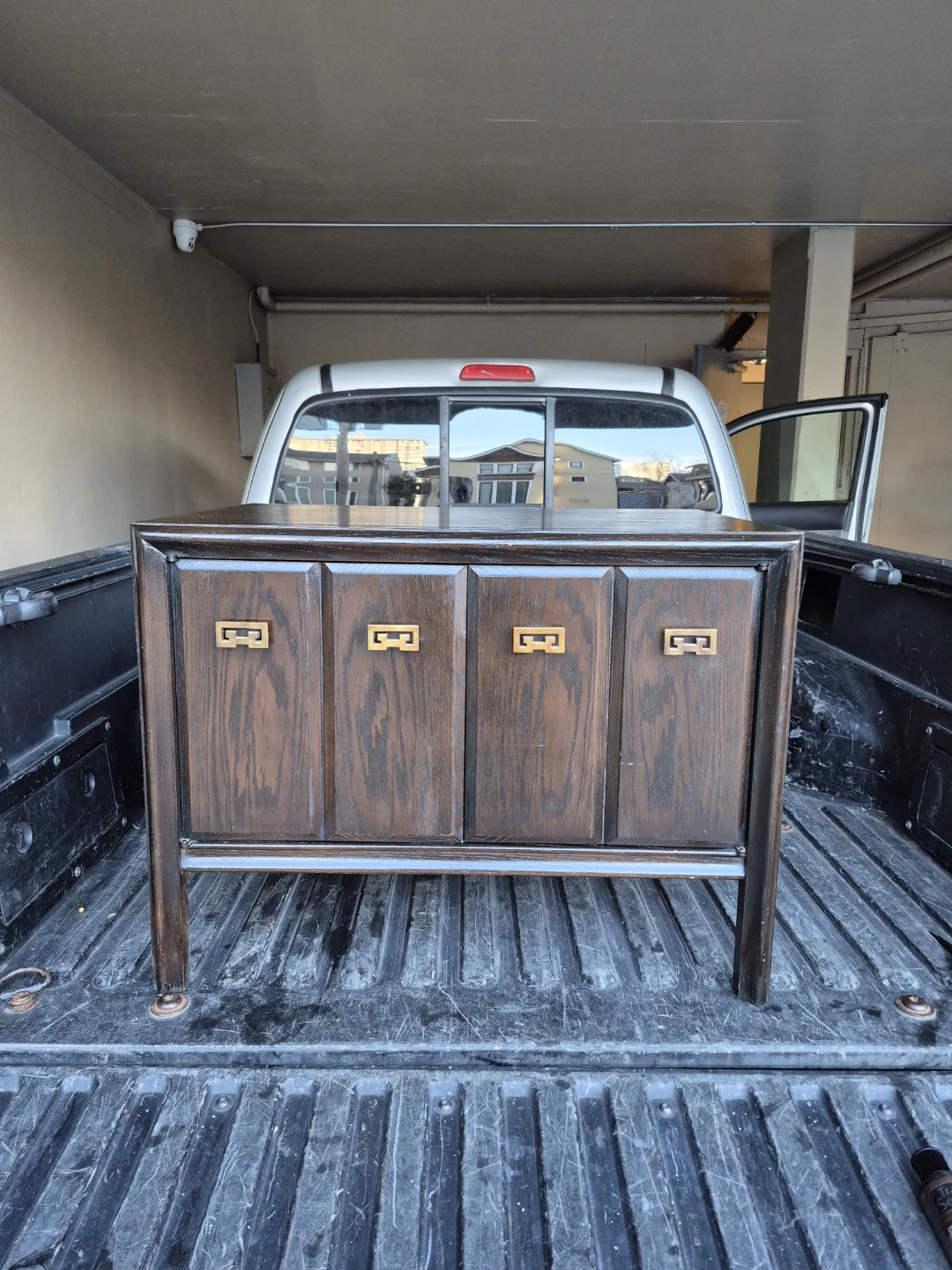 Vintage Solid Wood 2 Door Storage Cabinet with Brass Pulls - photo 2