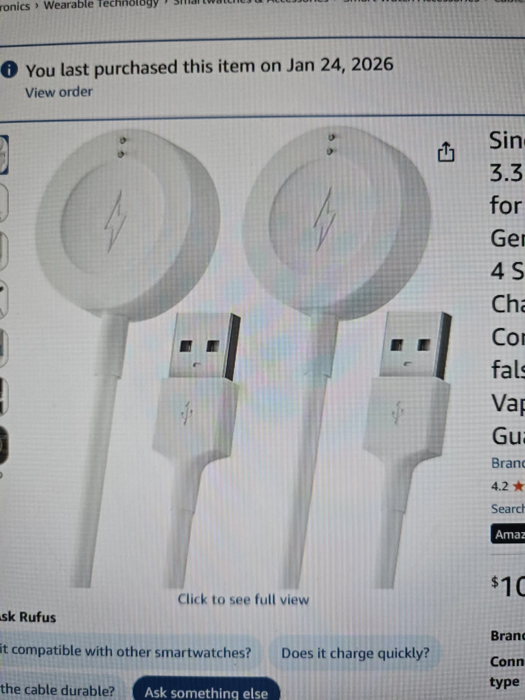 Google Watch Fossil Charger x2 pack - photo 2