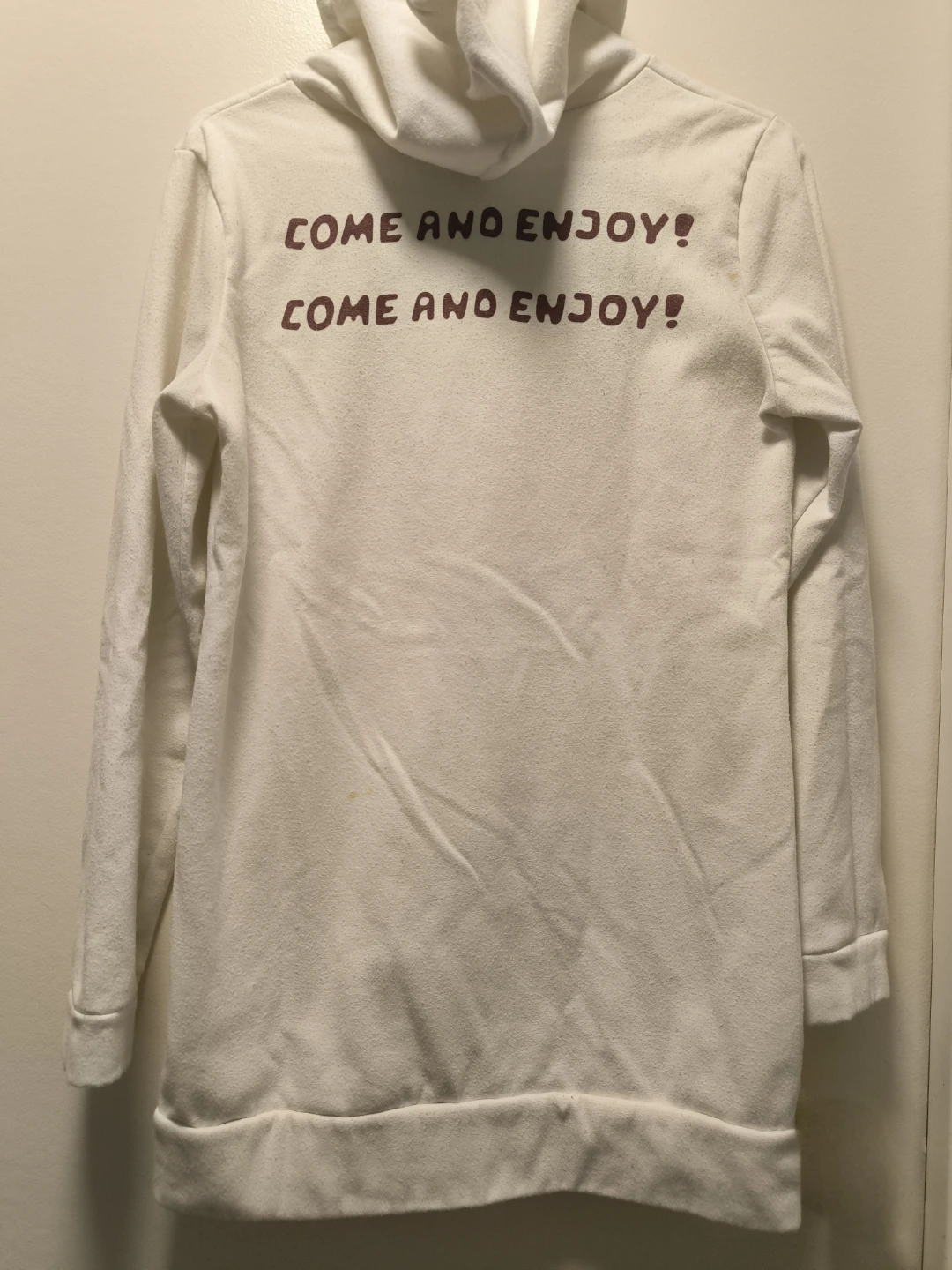 🥕White Hoodie with "ENJOY" Graphic Sweatshirt - photo 2