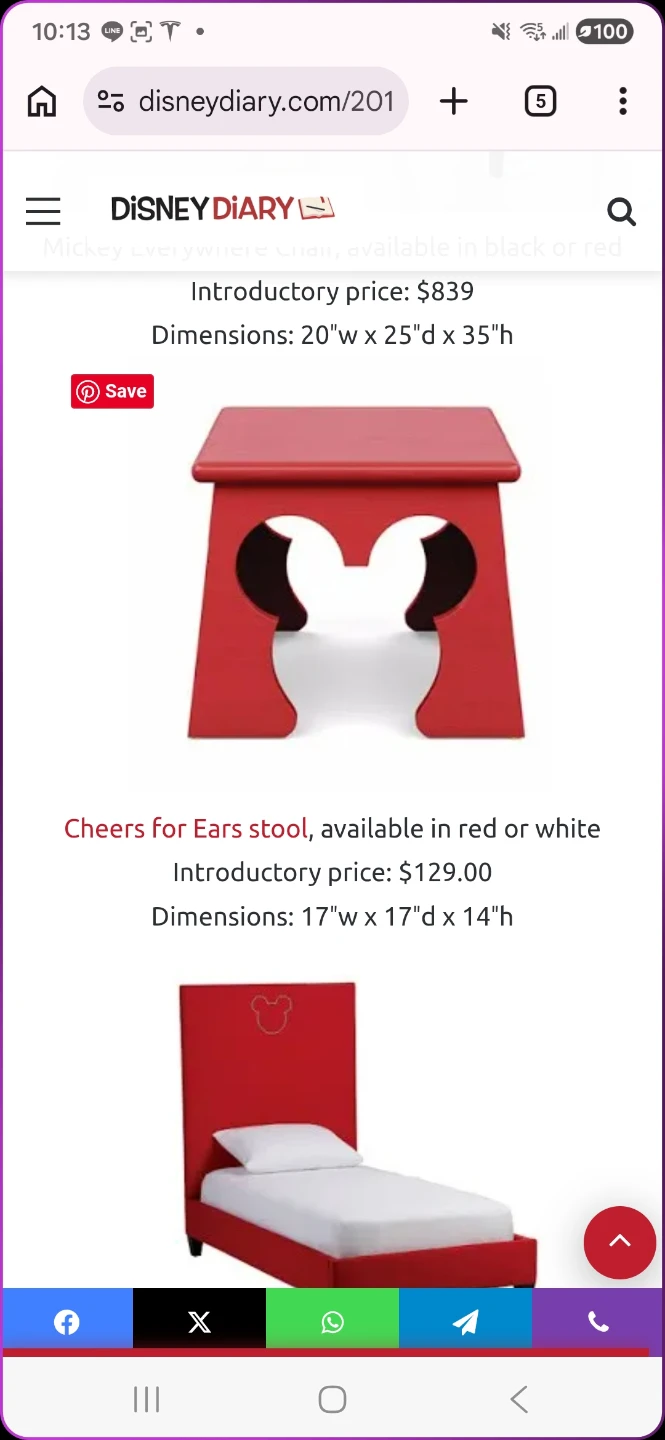 Disney Mickey Everywhere Chair (2 chairs)