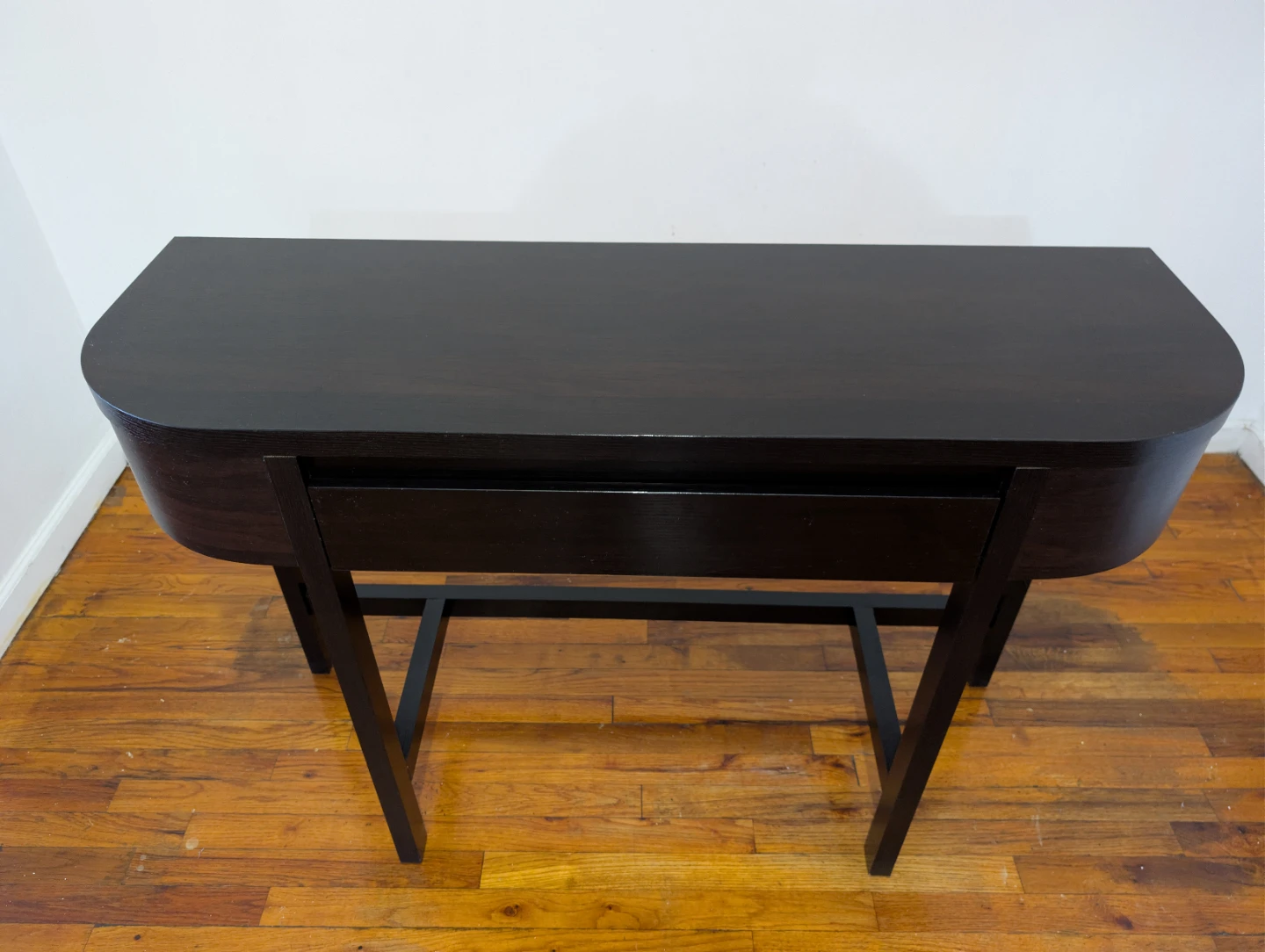 Dark Wood Console Table with Drawer - photo 2