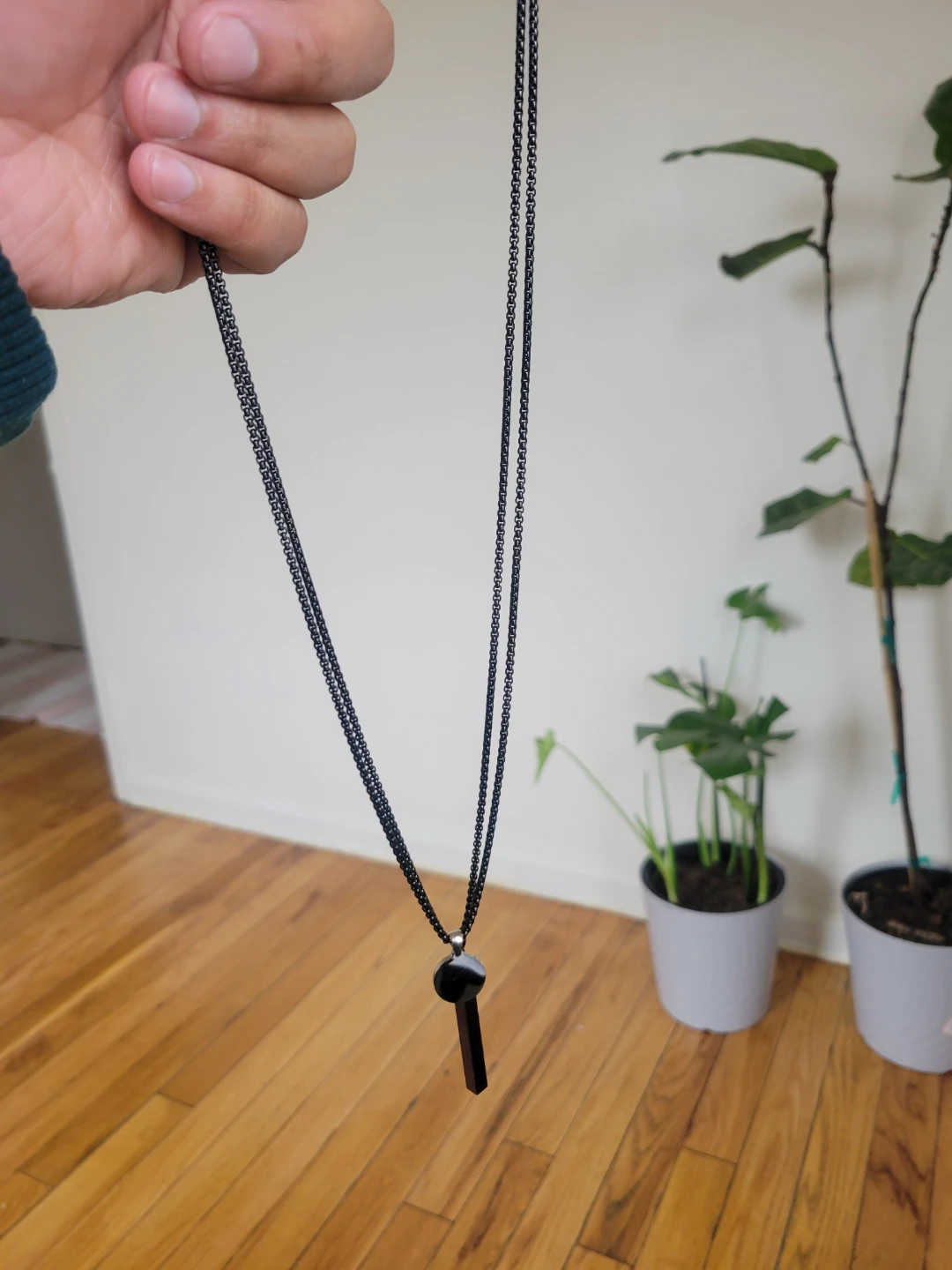 Set of 2 Mens Necklaces with Pendants