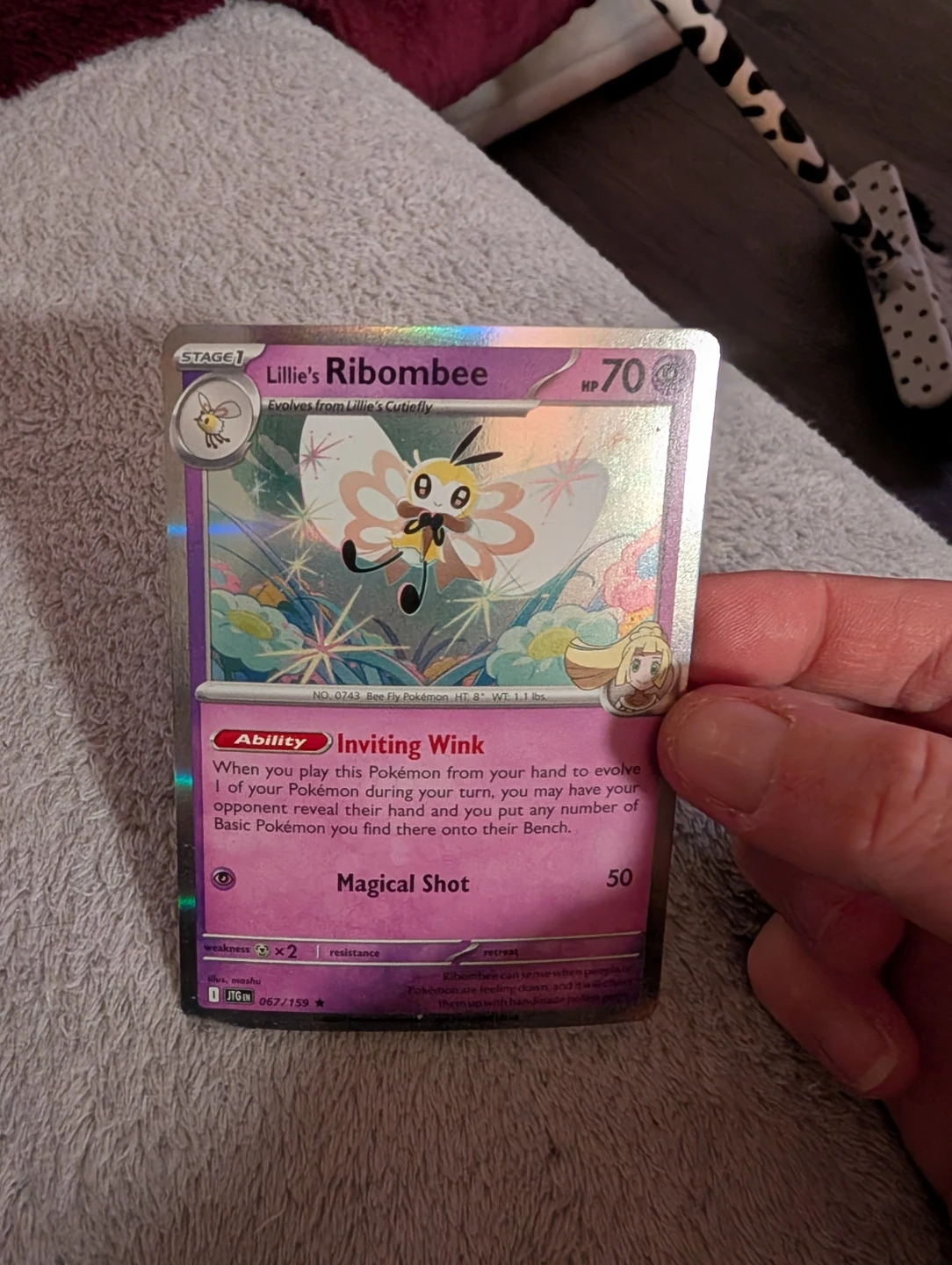 Pokemon Lillie's Ribombee 067/159 JPN Card - photo 2