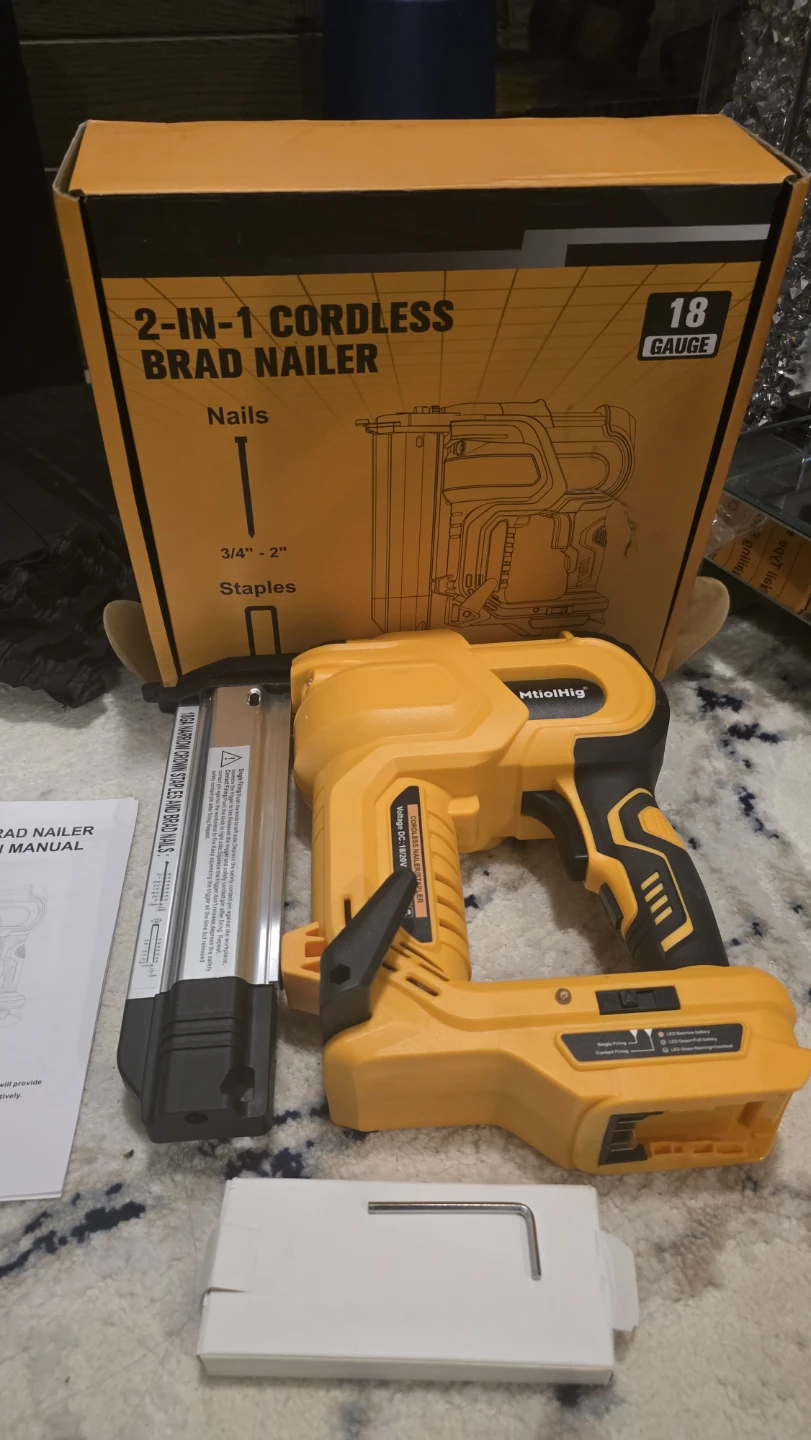 MtiolHig 2-in-1 Cordless Brad Nailer / Staple Gun