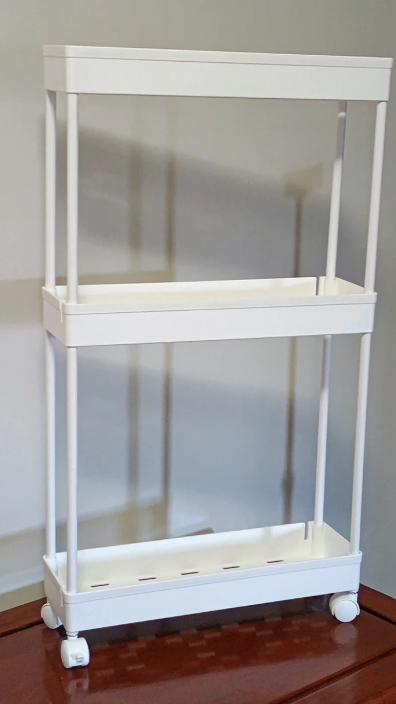White 3-Tier Slim Rolling Storage Cart - photo 5