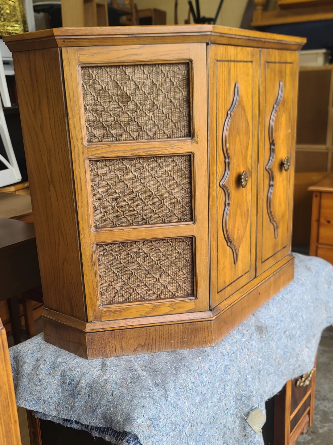 Vintage Stereo Cabinet with Wood Doors - photo 2