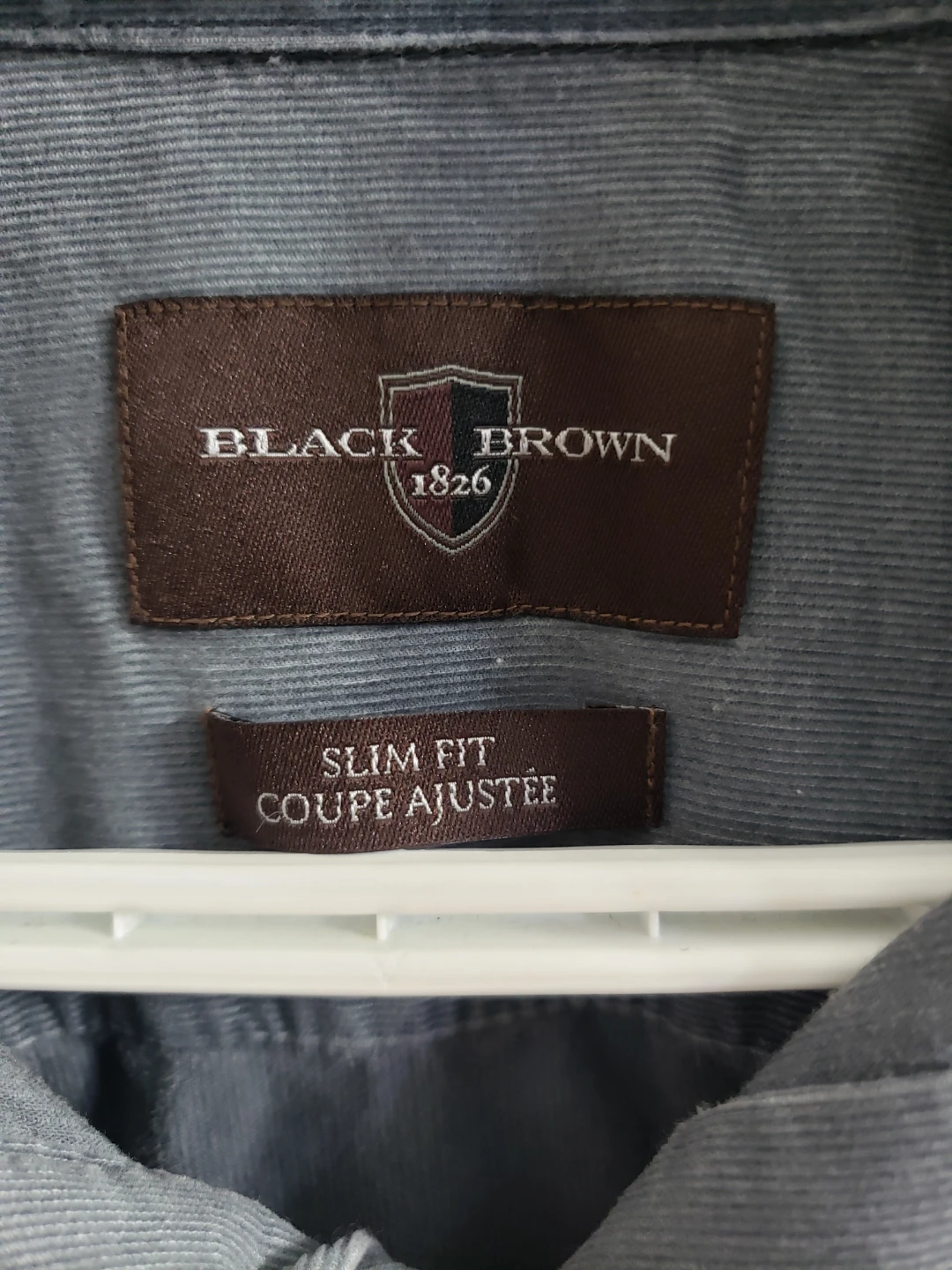 Black Brown 1826 Slim Fit Button-Up Shirt - Grey - medium - photo 3