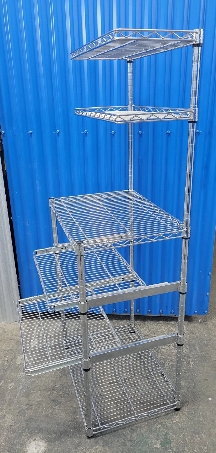 Chrome Wire Shelving Unit heavy duty with Pull-Out Drawers - photo 2