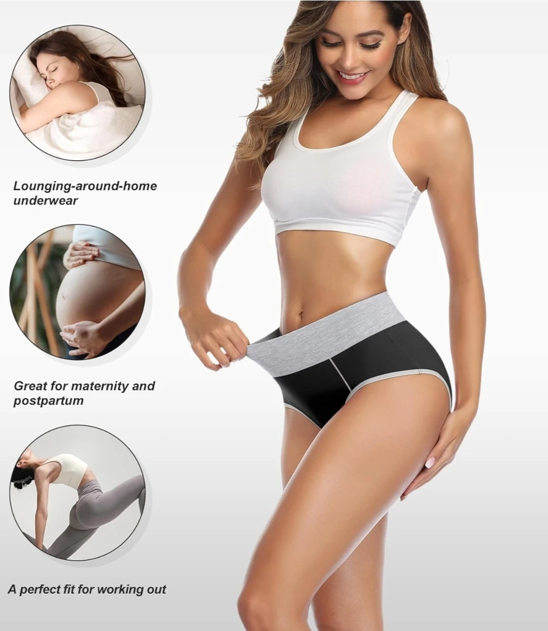 Wirarpa Women's Cotton High Waist Panties 5 Pack - photo 3