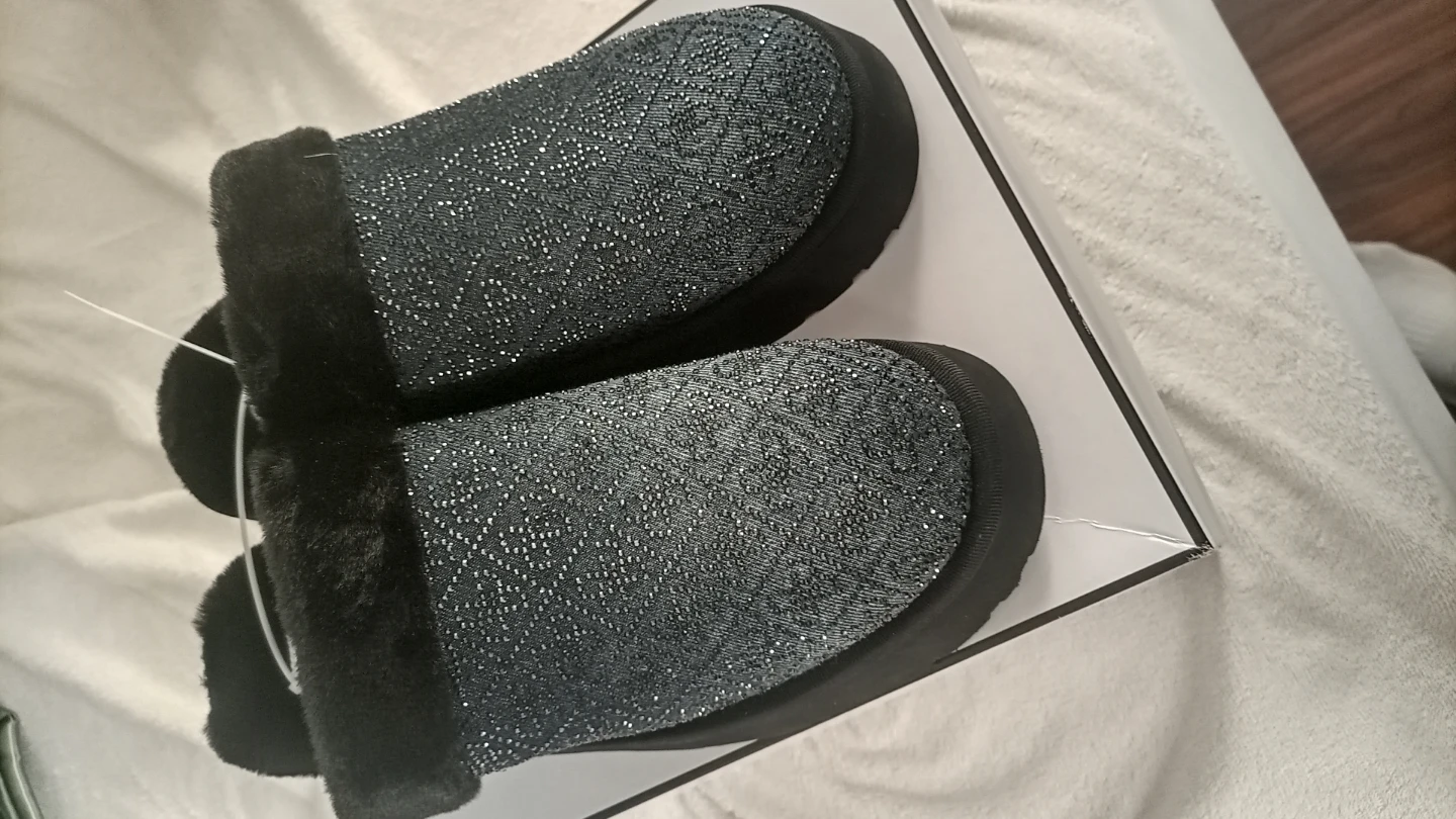 Guess Women's Sparkly Fur-Lined Slippers - photo 4