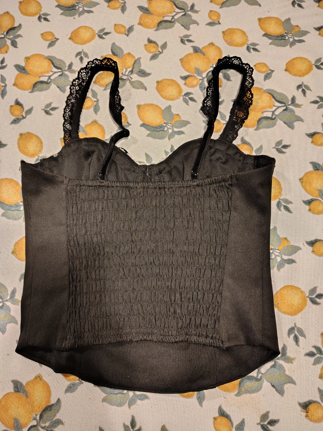 Black Corset Top with Lace Trim - xs - photo 2