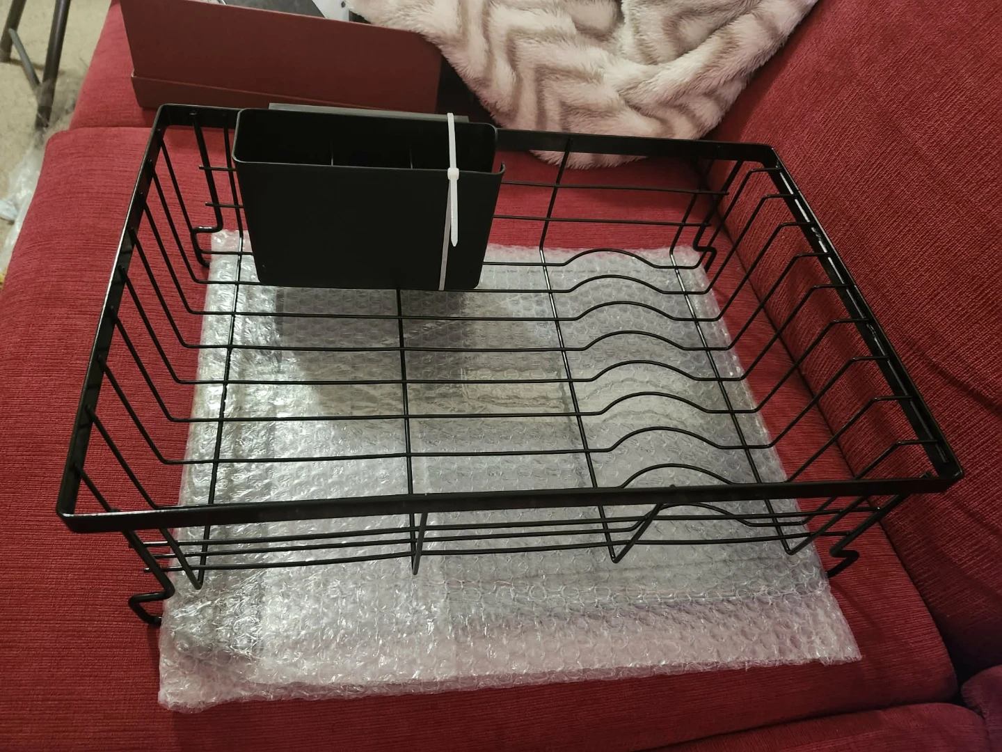 Black Dish Rack with a stone base and a Cutlery Holder - photo 3