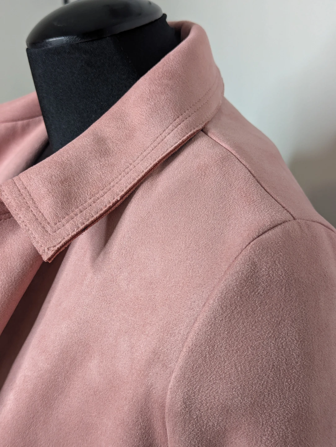 BRAND NEW- Zara -Pink Faux Suede Duster Trench Jacket - photo 3