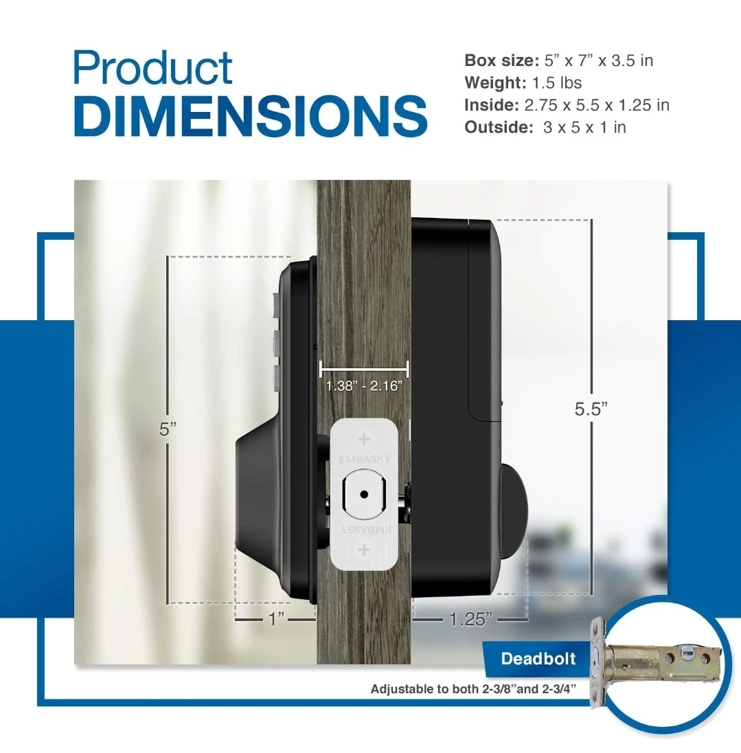Embassy Keyless Entry Electronic Door Lock - Satin Nickel - photo 4