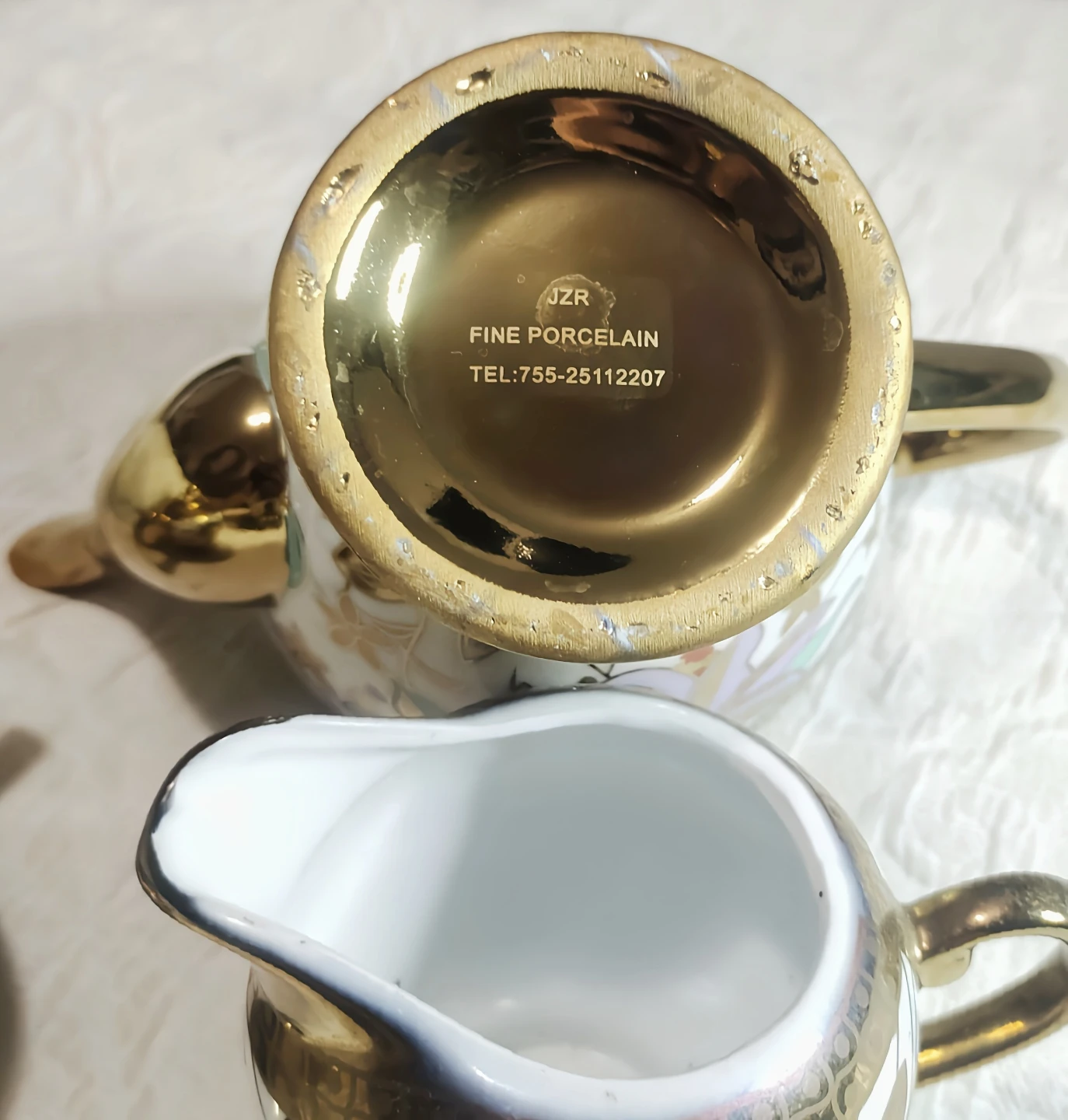 JZR Fine Porcelain Teapot Set with Creamer and Saucers - photo 3