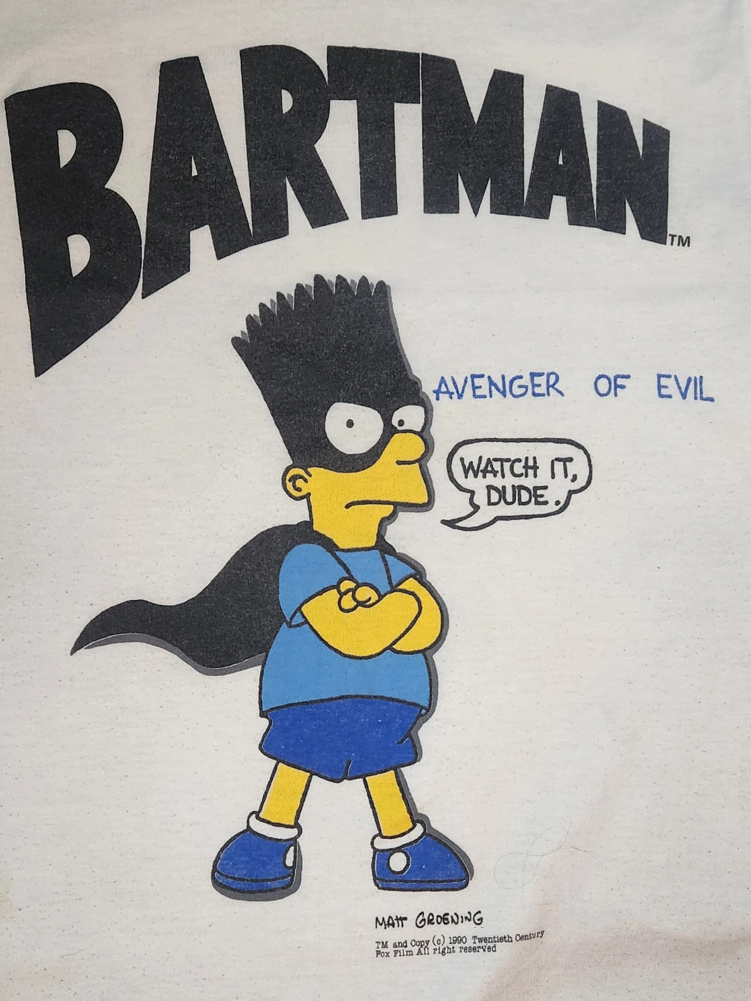RARE Simpsons Bartman T - Shirt - 1990 - photo 2