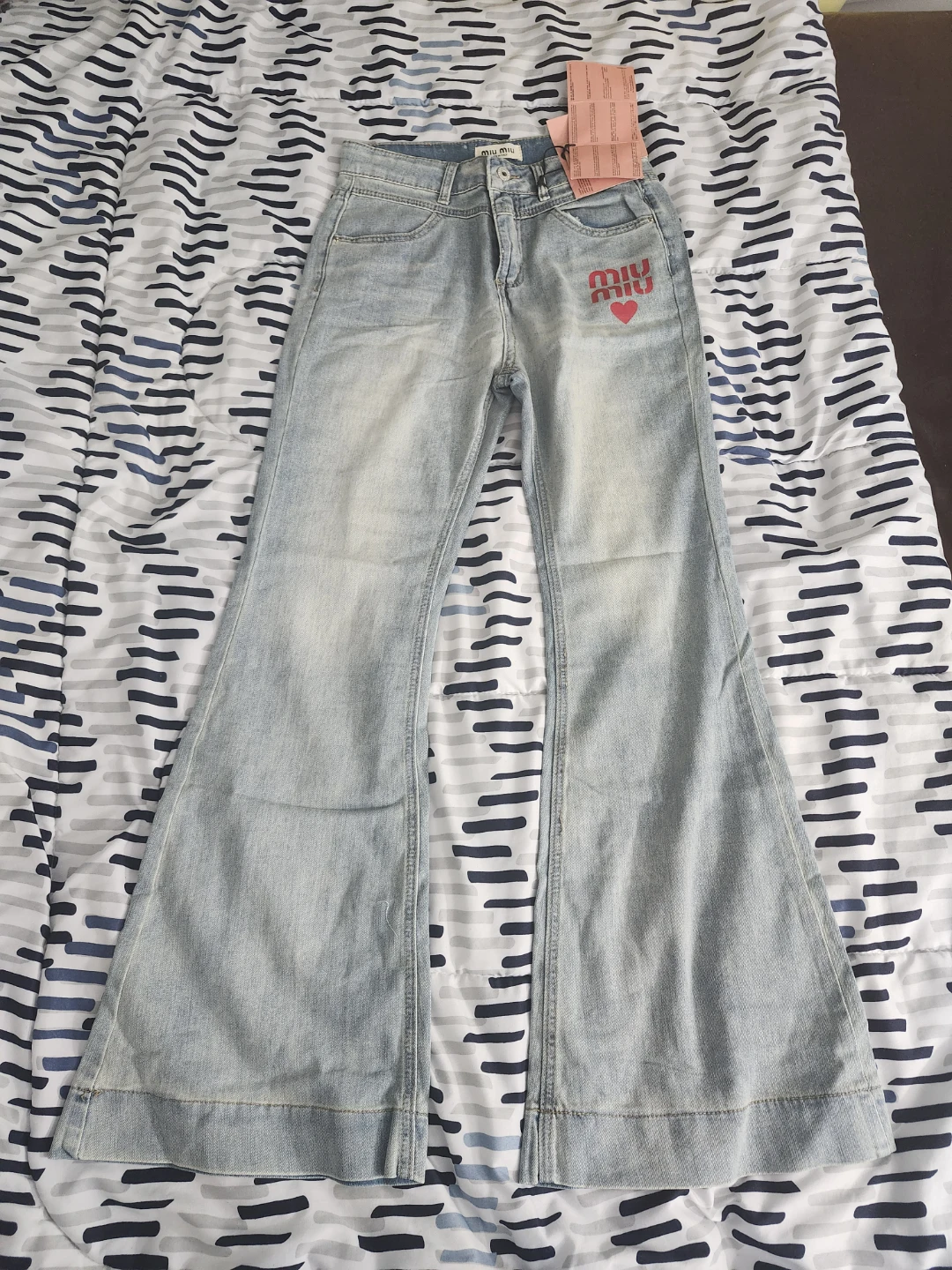 Miu Miu Women's Light Wash Flare Jeans