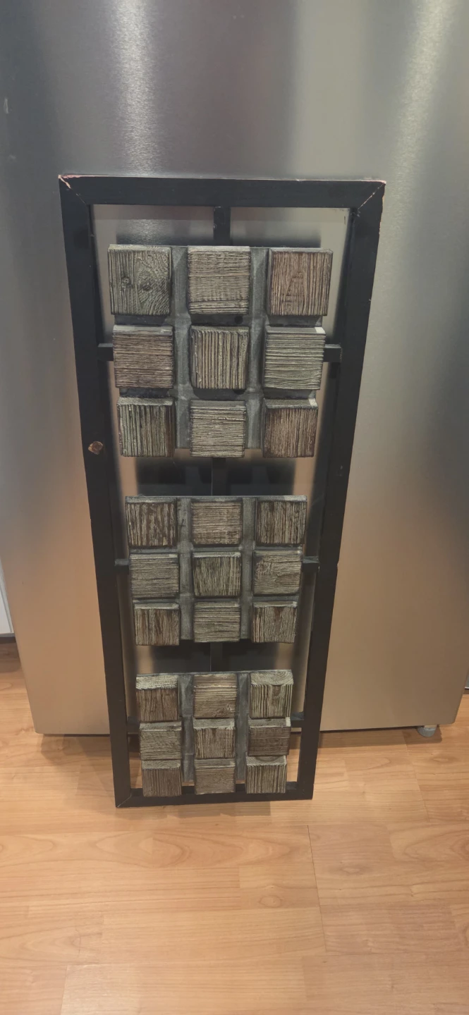 Decorative Wall Art Panel with Wood Blocks