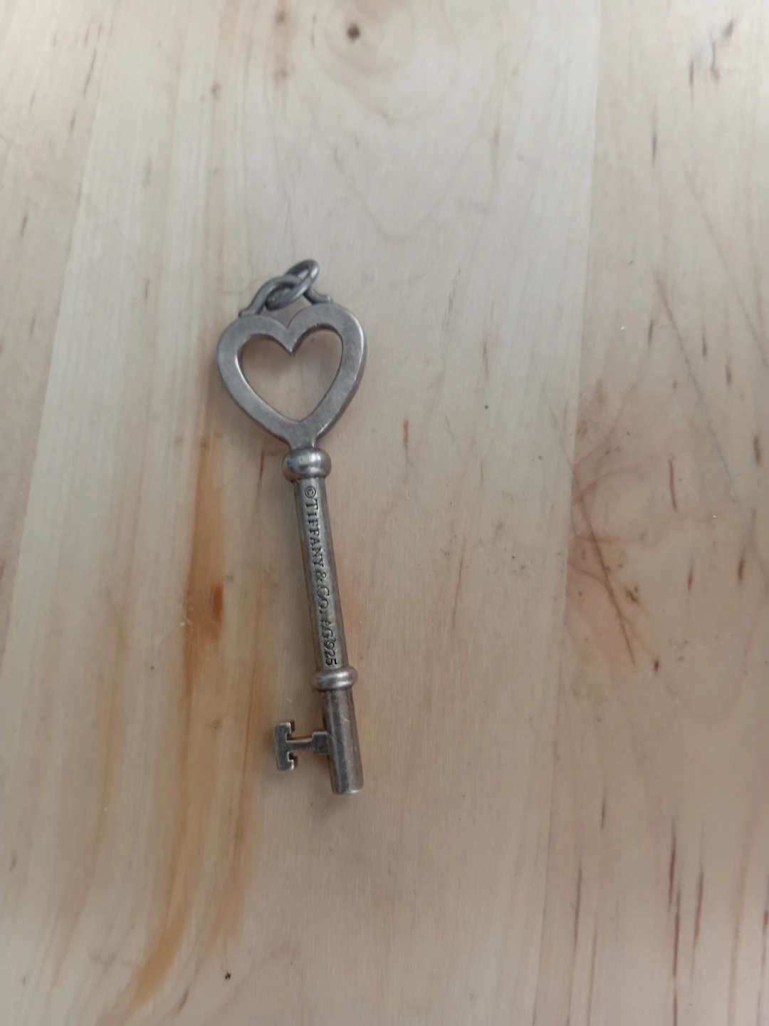Tiffany & Co. Sterling Silver Heart Key Charm Pendant 925