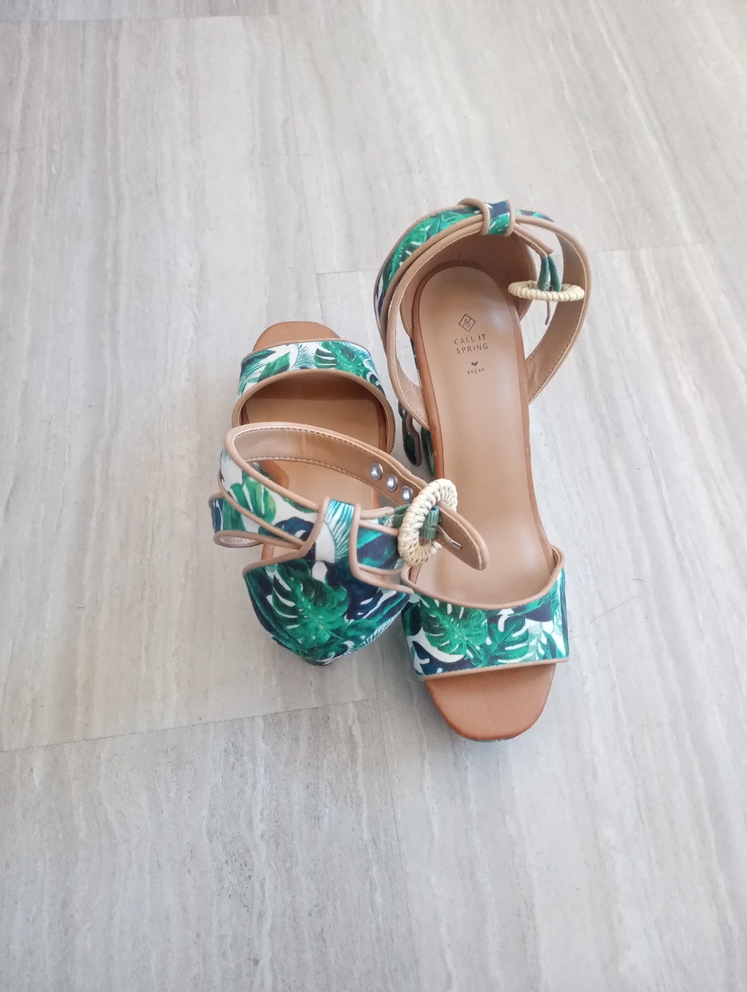 Call It Spring Women's Tropical Print Heeled Sandals - photo 2