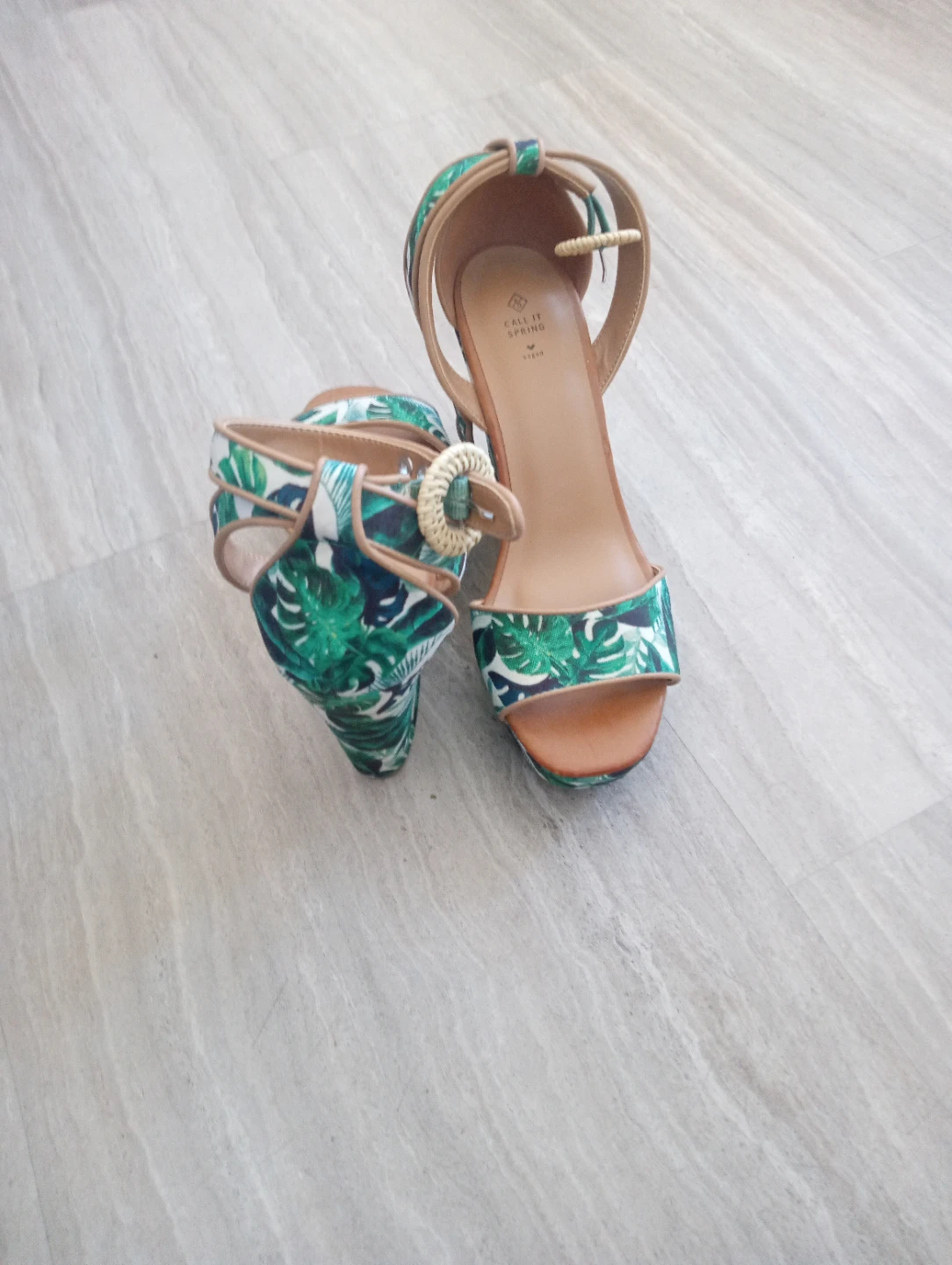 Call It Spring Women's Tropical Print Heeled Sandals - photo 3