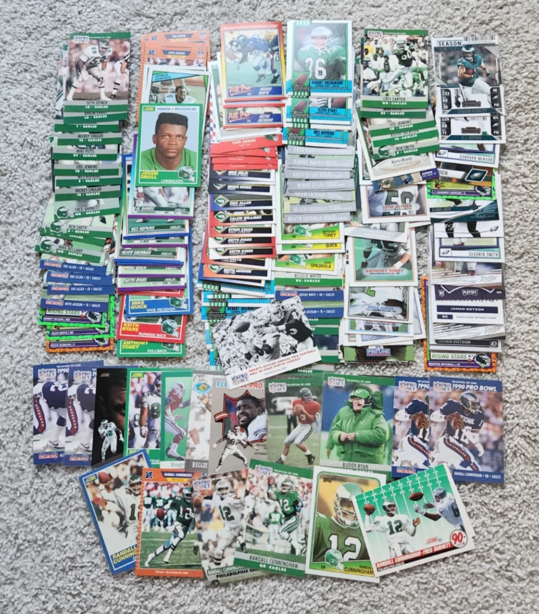 Philadelphia Eagles, 200 Football Cards Team lot - photo 3