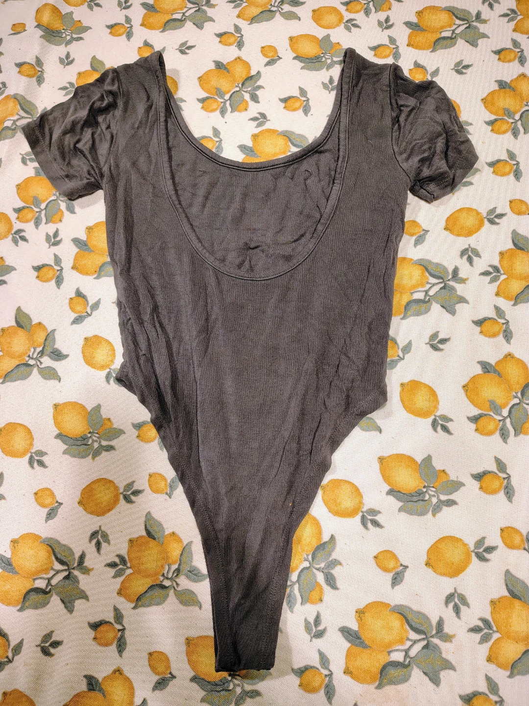 Women's Short Sleeve Bodysuit - Charcoal Grey size small-medium - photo 3