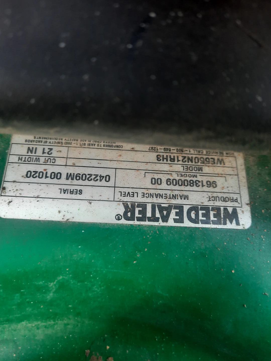 2010 weed eater push mower - photo 4