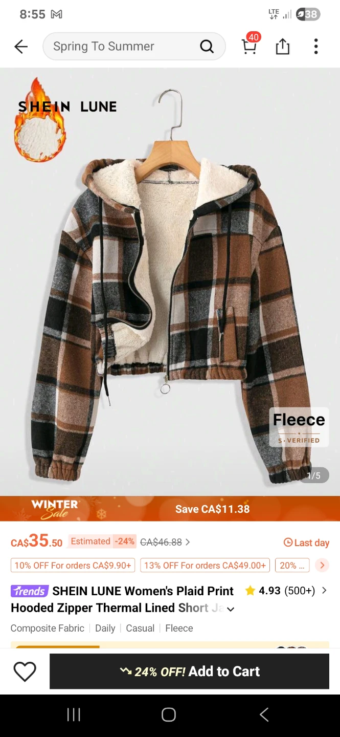 Crop warm jacket