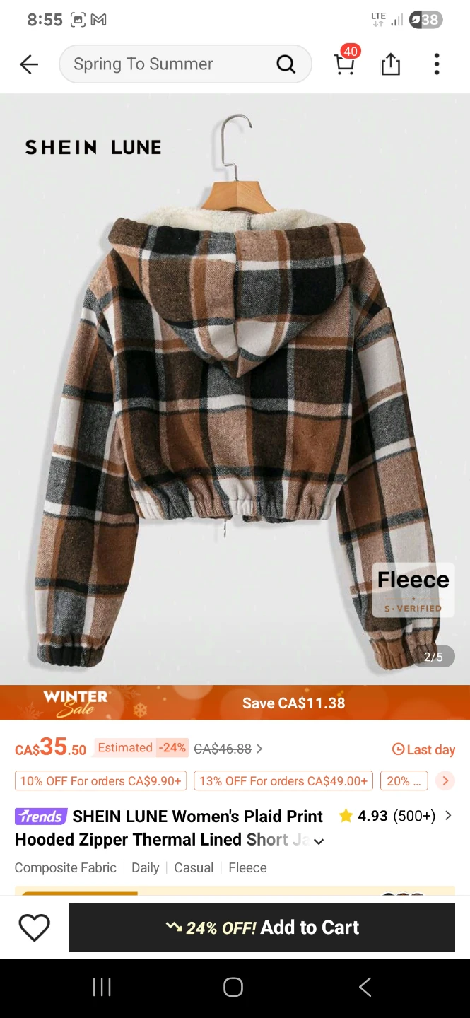 Crop warm jacket - photo 2
