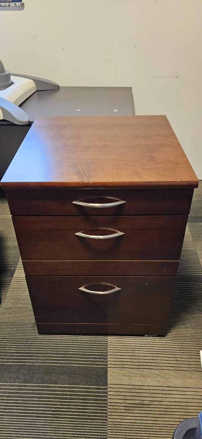 3-Drawer Wood Filing Cabinet - Dark Brown