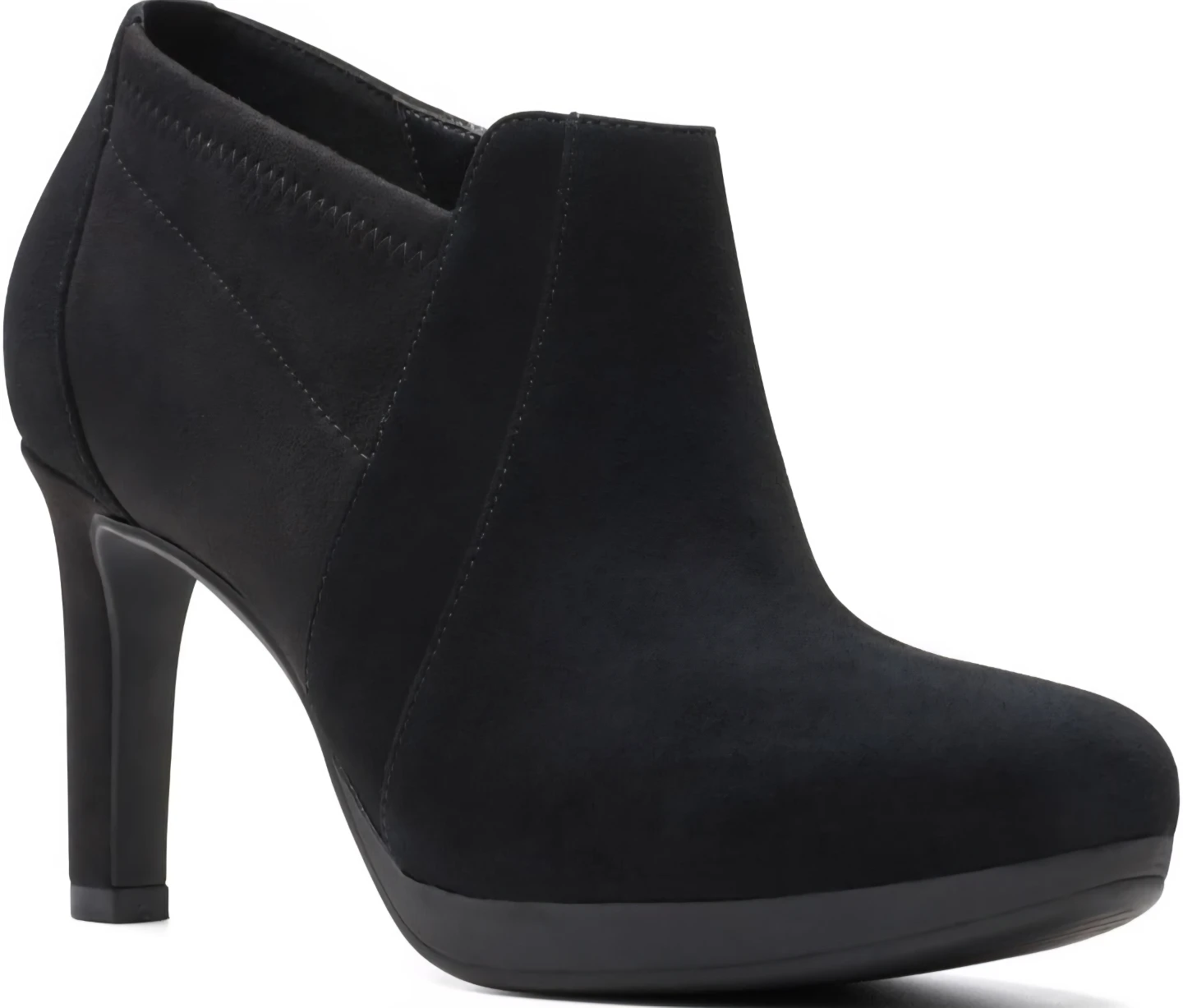Clarks Collection Black Suede Heeled Ankle Boots
