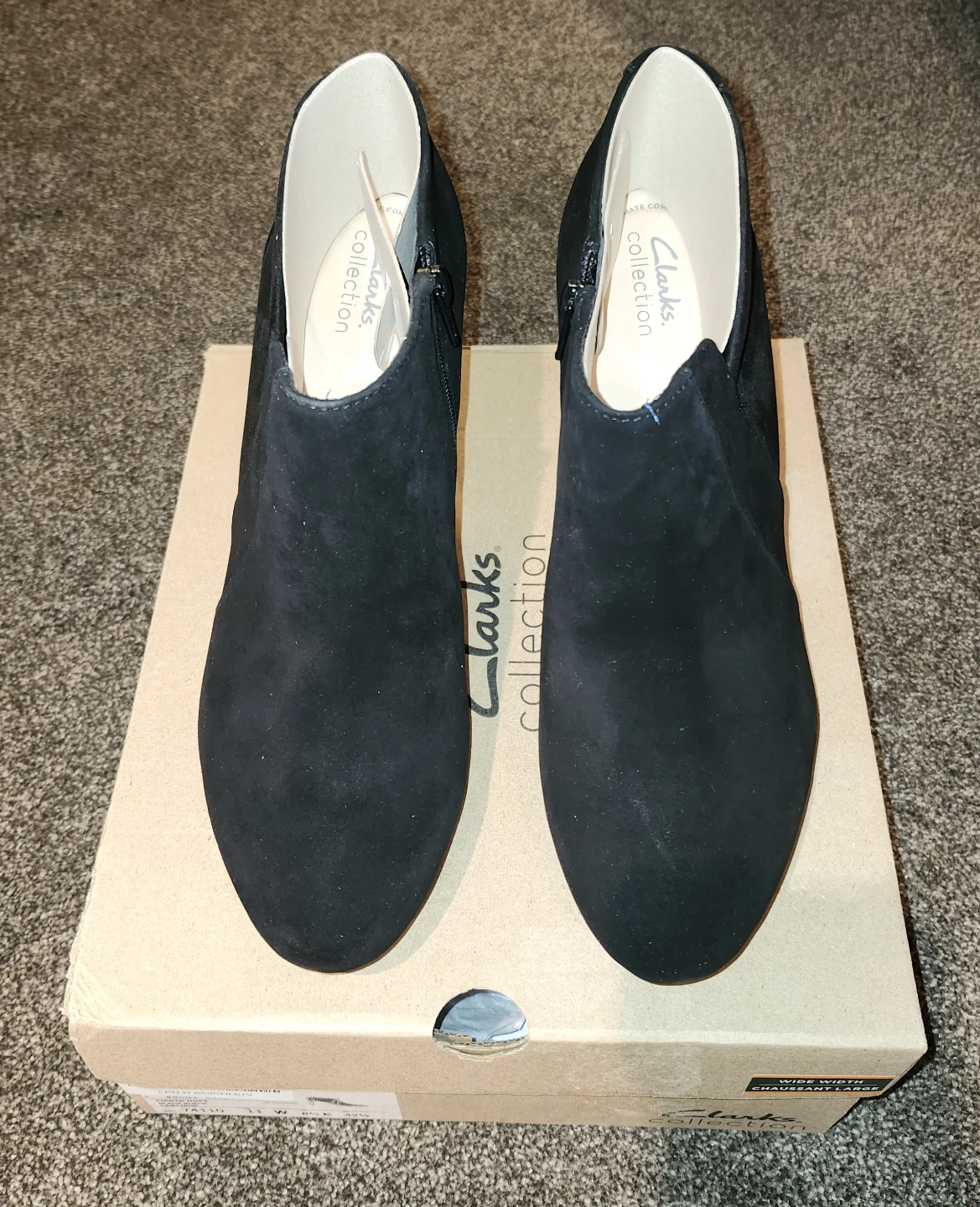 Clarks Collection Black Suede Heeled Ankle Boots - photo 5