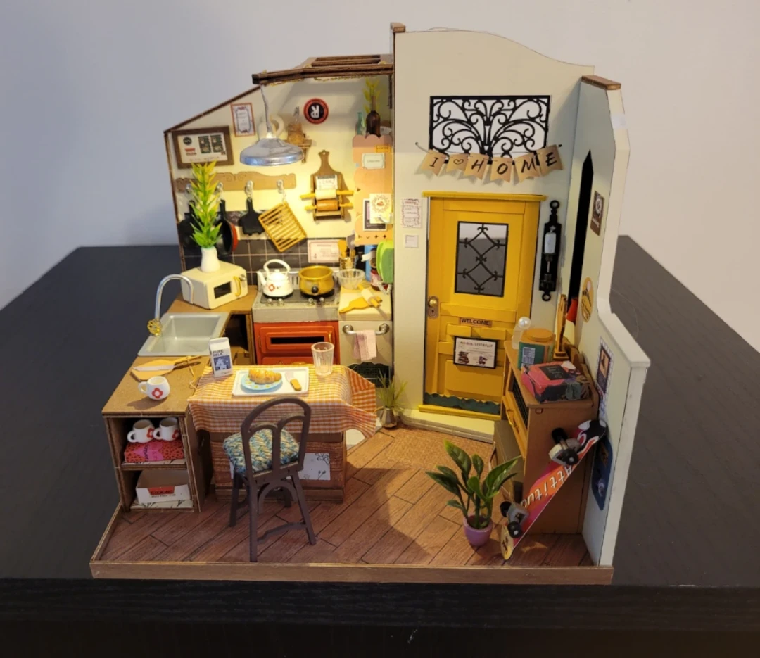 DIY Miniature Dollhouse Kit - Kitchen Scene by Rolife