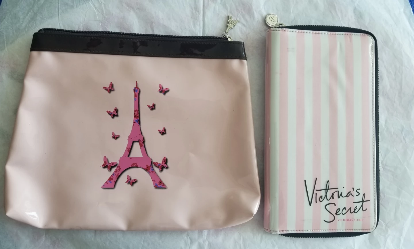 Victoria's Secret Pink Stripe Wallet and Murval Pink Bag