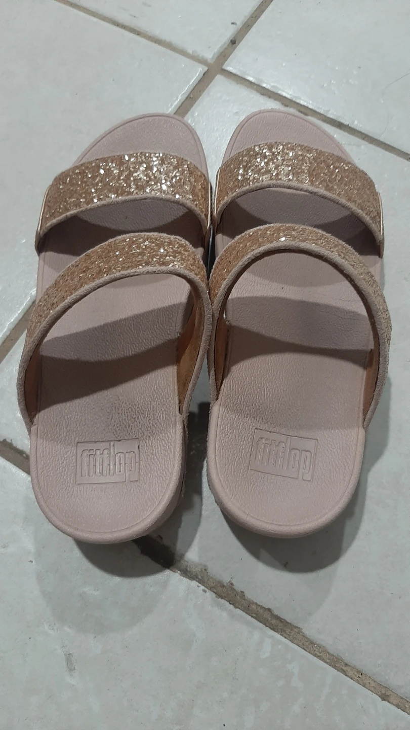 FitFlop Glitter Slides Sandals Women's US 9 Rose Gold - photo 3
