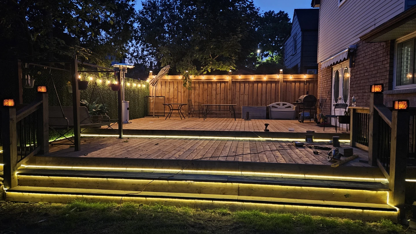 Wooden Deck with Gazebo and Lighting - photo 4