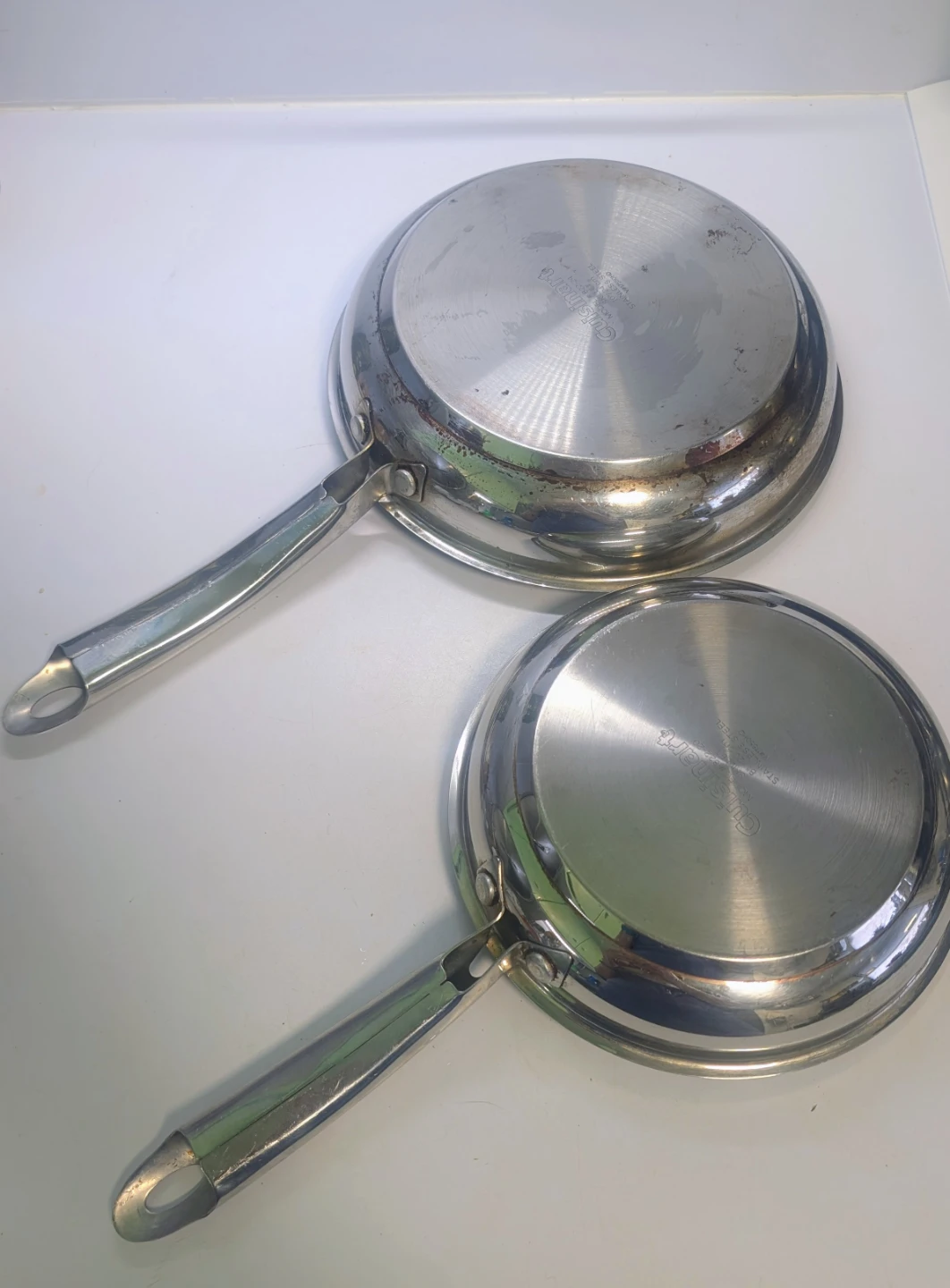 2 Cuisinart Stainless Steel Skillets / Omelette pans 8 & 10 inch - photo 2