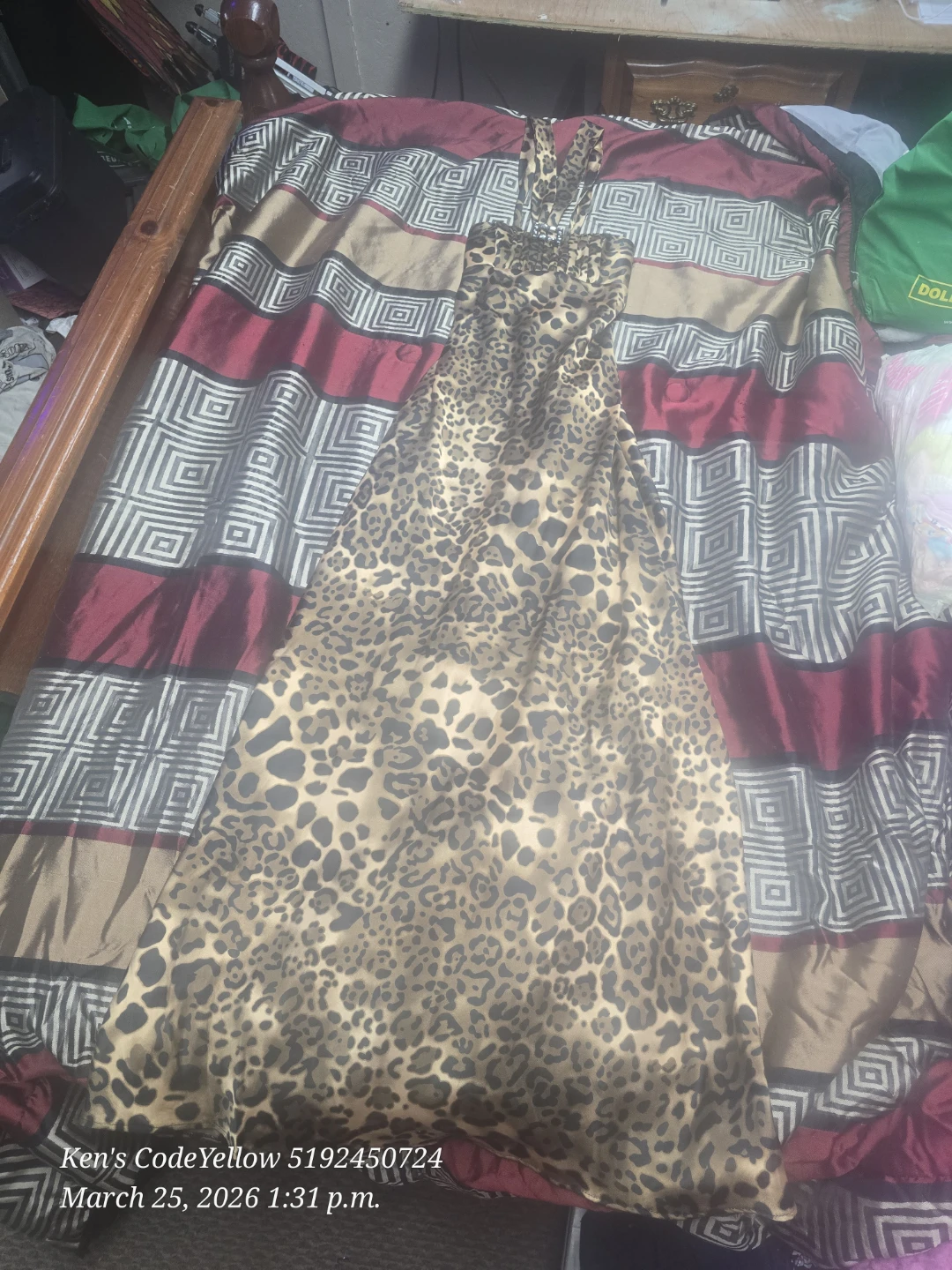 Jessica McClintock Leopard Print Maxi Dress