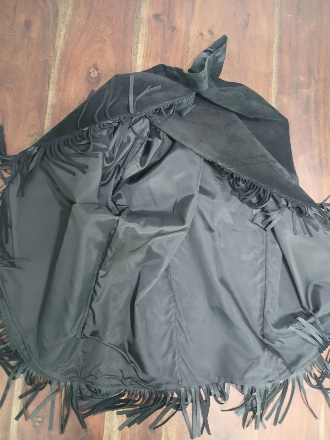 Black Suede Fringe Maxi Skirt Made in Canada - photo 2